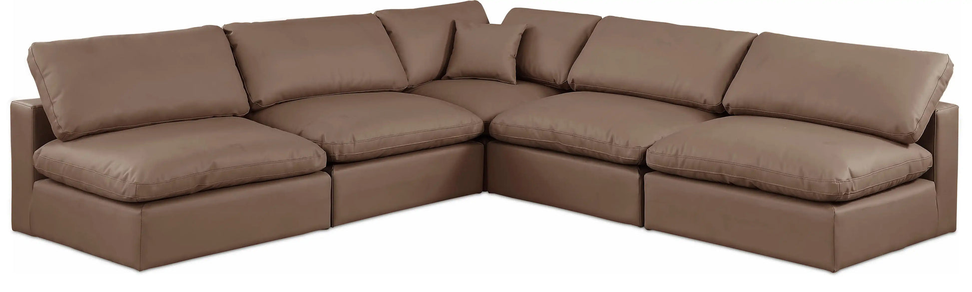 Comfy - 5 Piece Faux Leather Modular Corner Armless Sectional - Best Buy Furniture