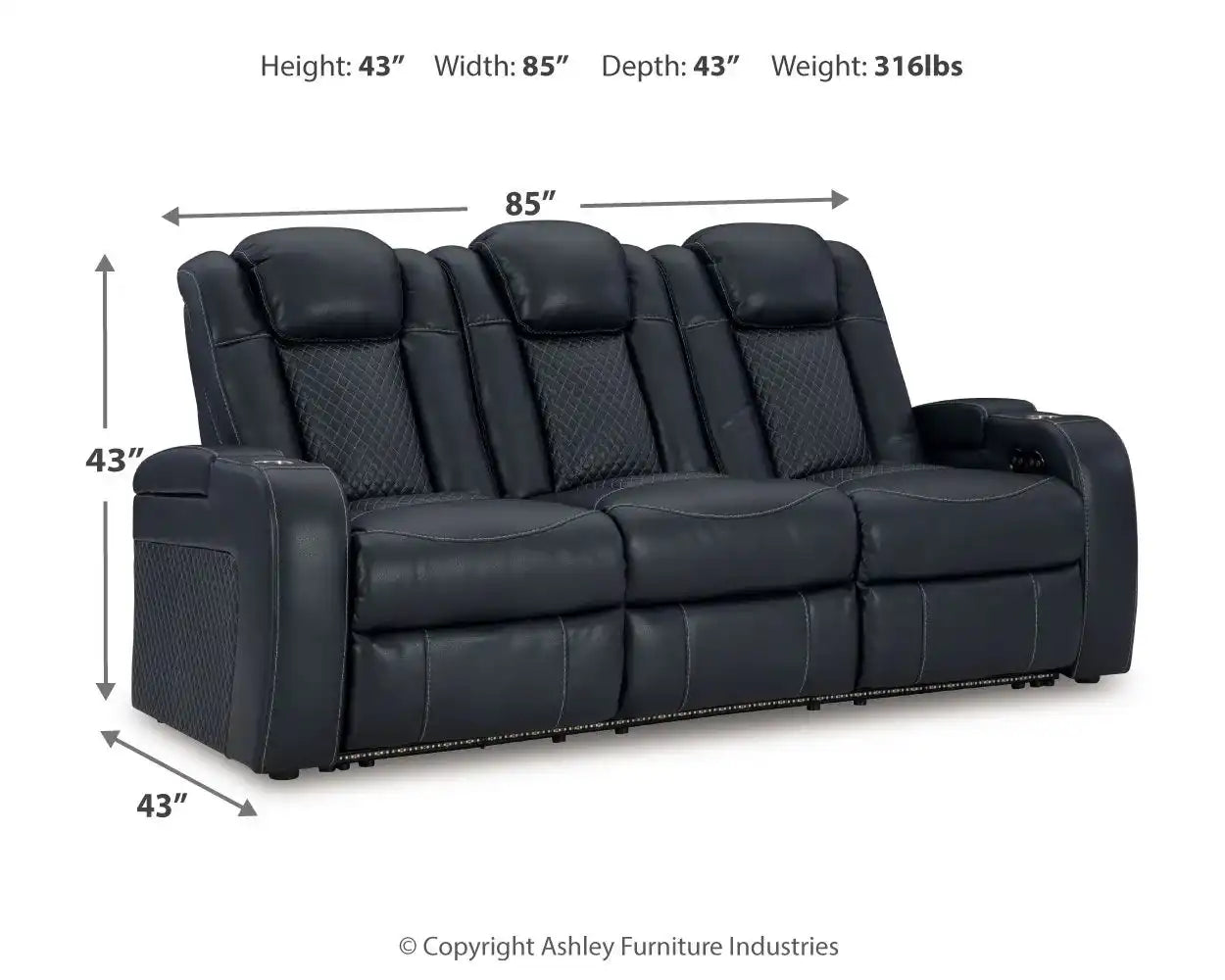 Fyne-dyme - Power Reclining Sofa With Adj Headrest - Best Buy Furniture