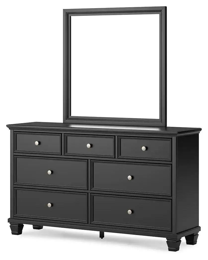 Lanolee - Dresser And Mirror - Black - Best Buy Furniture