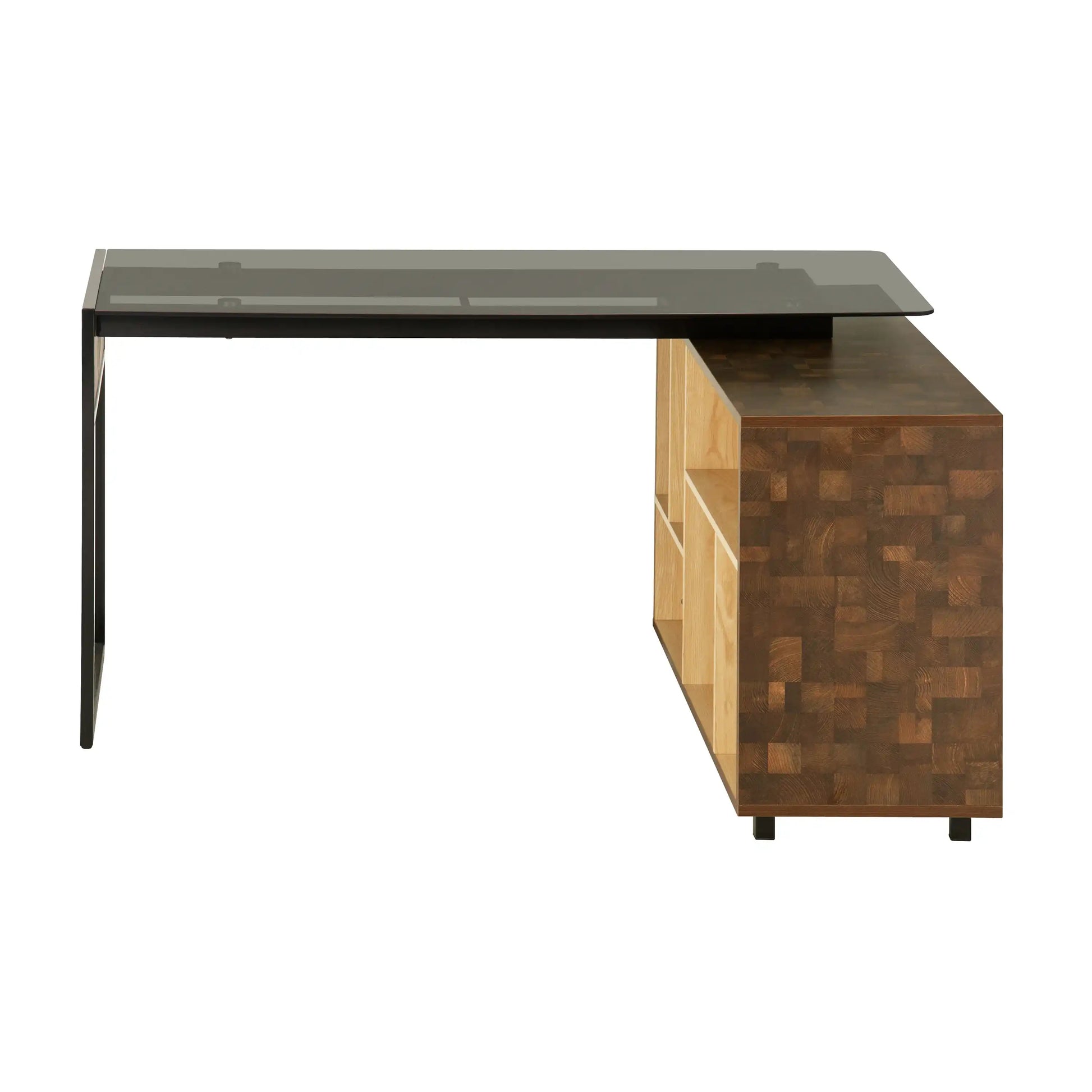 Techni Mobili L-Shape Corner Desk with Multiple Storage, Oak - Best Buy Furniture