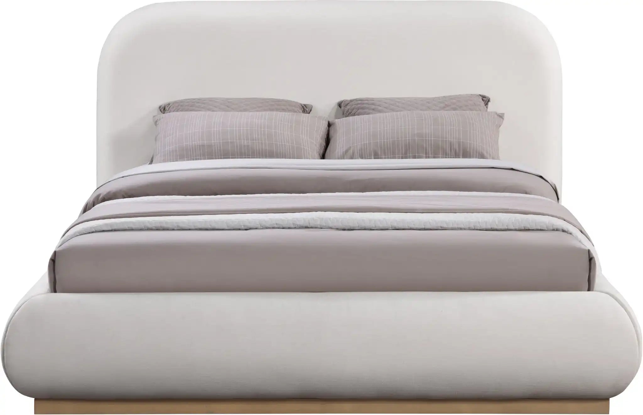 Vaughn - Linen Bed With Natural Base