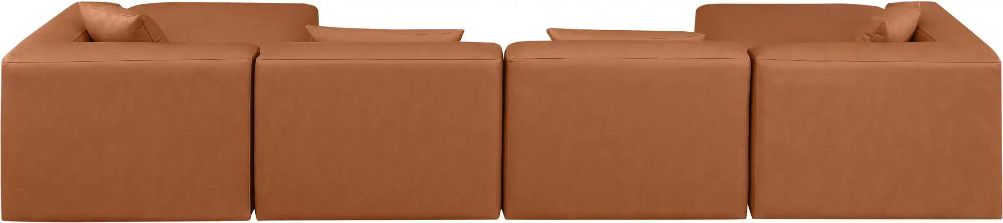 Cube - 6 Piece Modular Double Chaise Sectional - Cognac