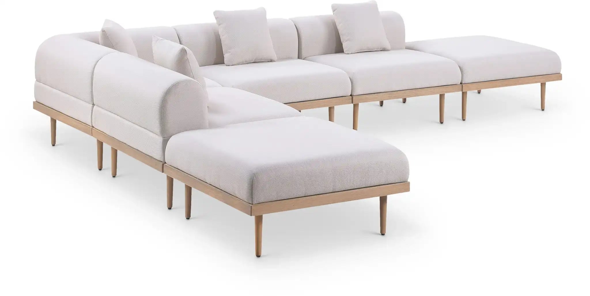 Laguna - 6 Piece 142" Outdoor Patio Modular Sectional - Best Buy Furniture