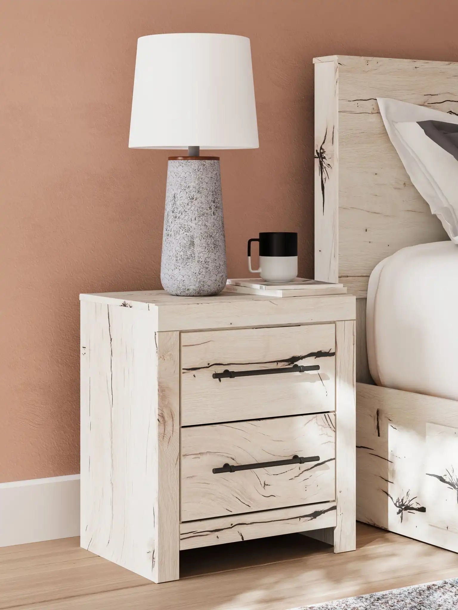 Lawroy - Two Drawer Night Stand - Light Natural - Best Buy Furniture