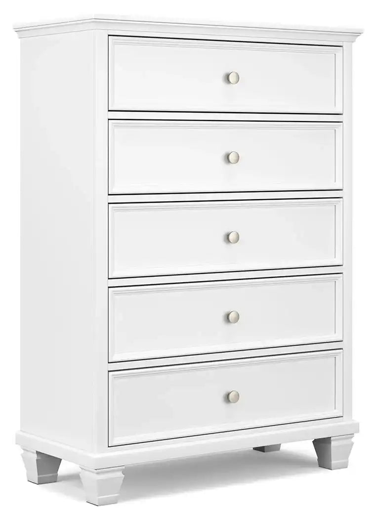 Fortman - Five Drawer Chest - White - Best Buy Furniture
