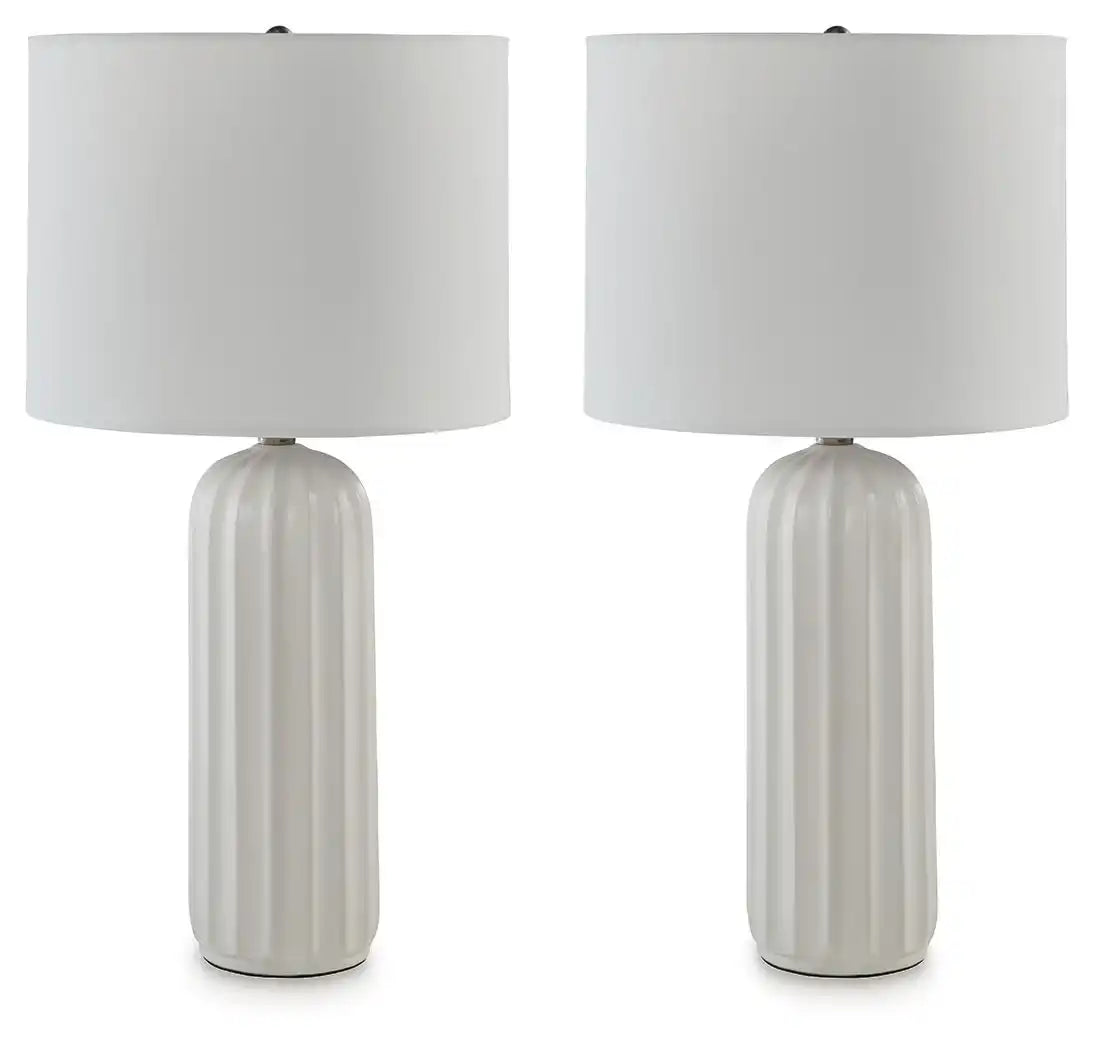 Clarkland - Ceramic Table Lamp (Set of 2) - White - Best Buy Furniture