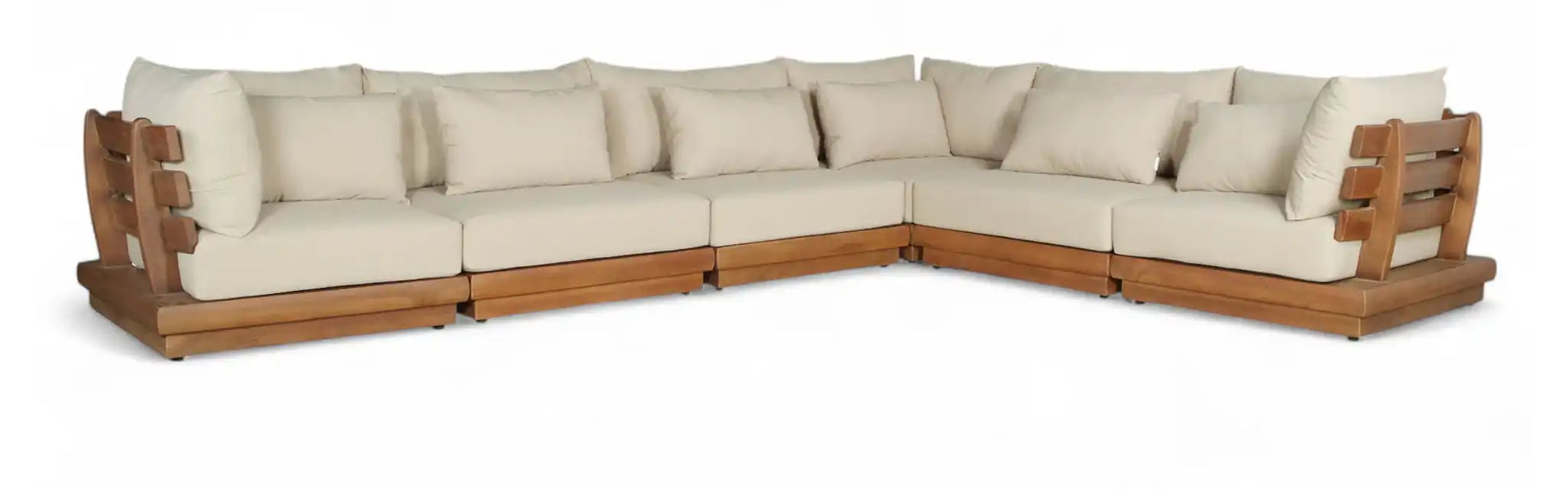 Mirella - 6 Piece Water Resistant Fabric Upholstered Outdoor Patio Modular Sectional - Best Buy Furniture