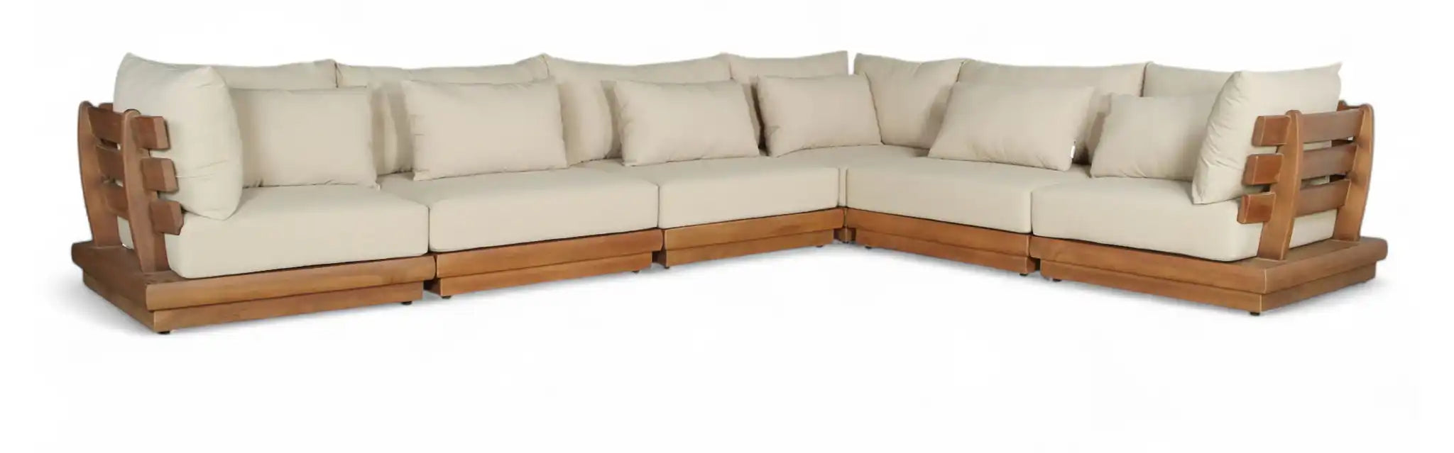 Mirella - 6 Piece Water Resistant Fabric Upholstered Outdoor Patio Modular Sectional - Best Buy Furniture
