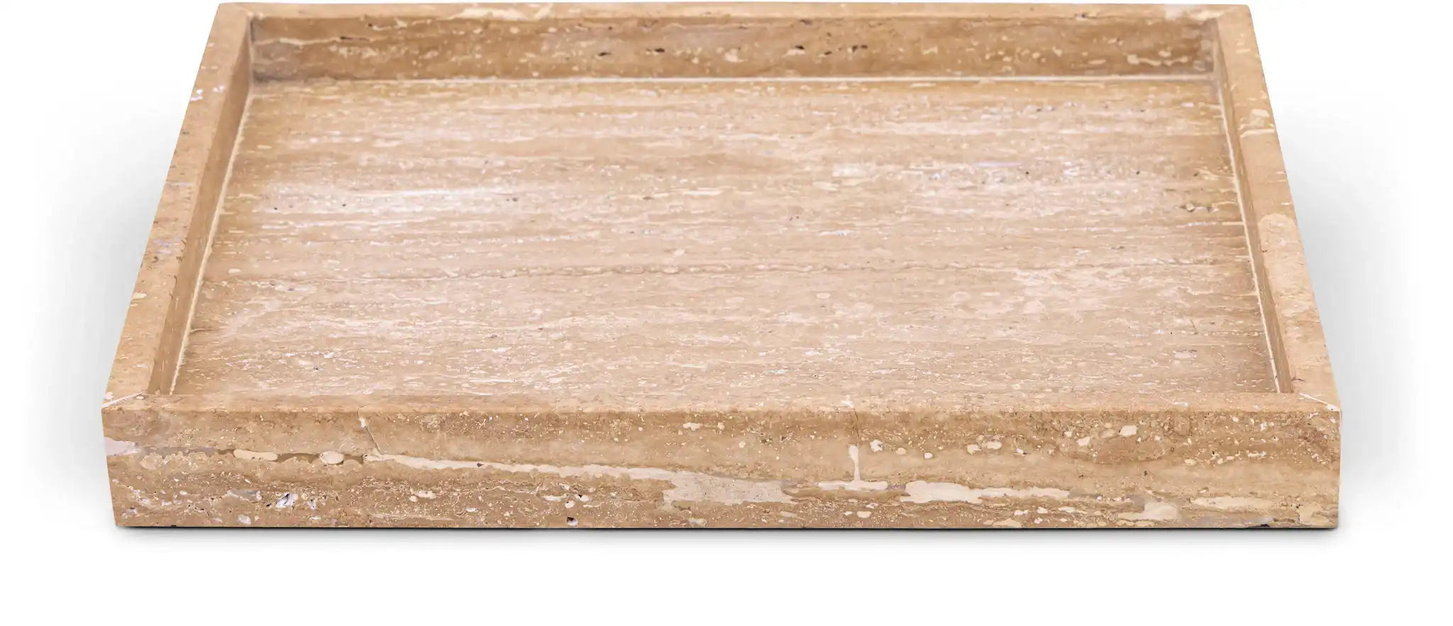 Barletta - Travertine Square Tray - Natural - Best Buy Furniture