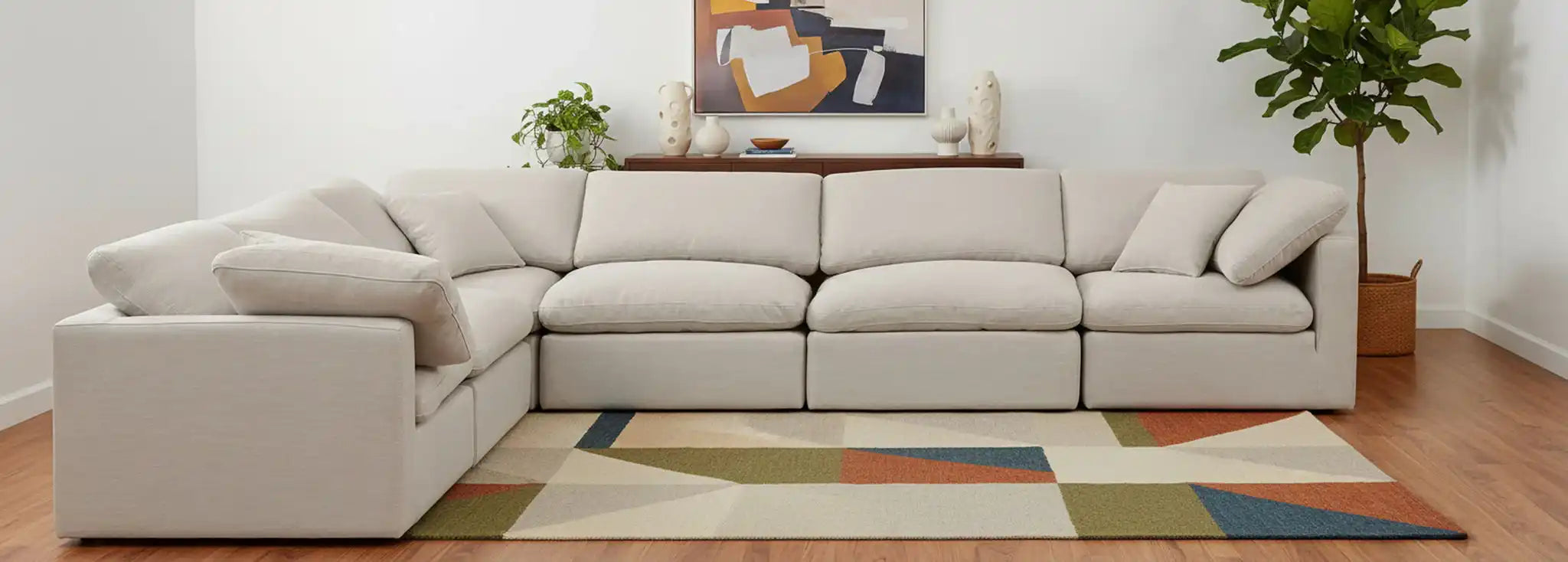 Indulge - Linen 6 Piece Modular Corner Sectional