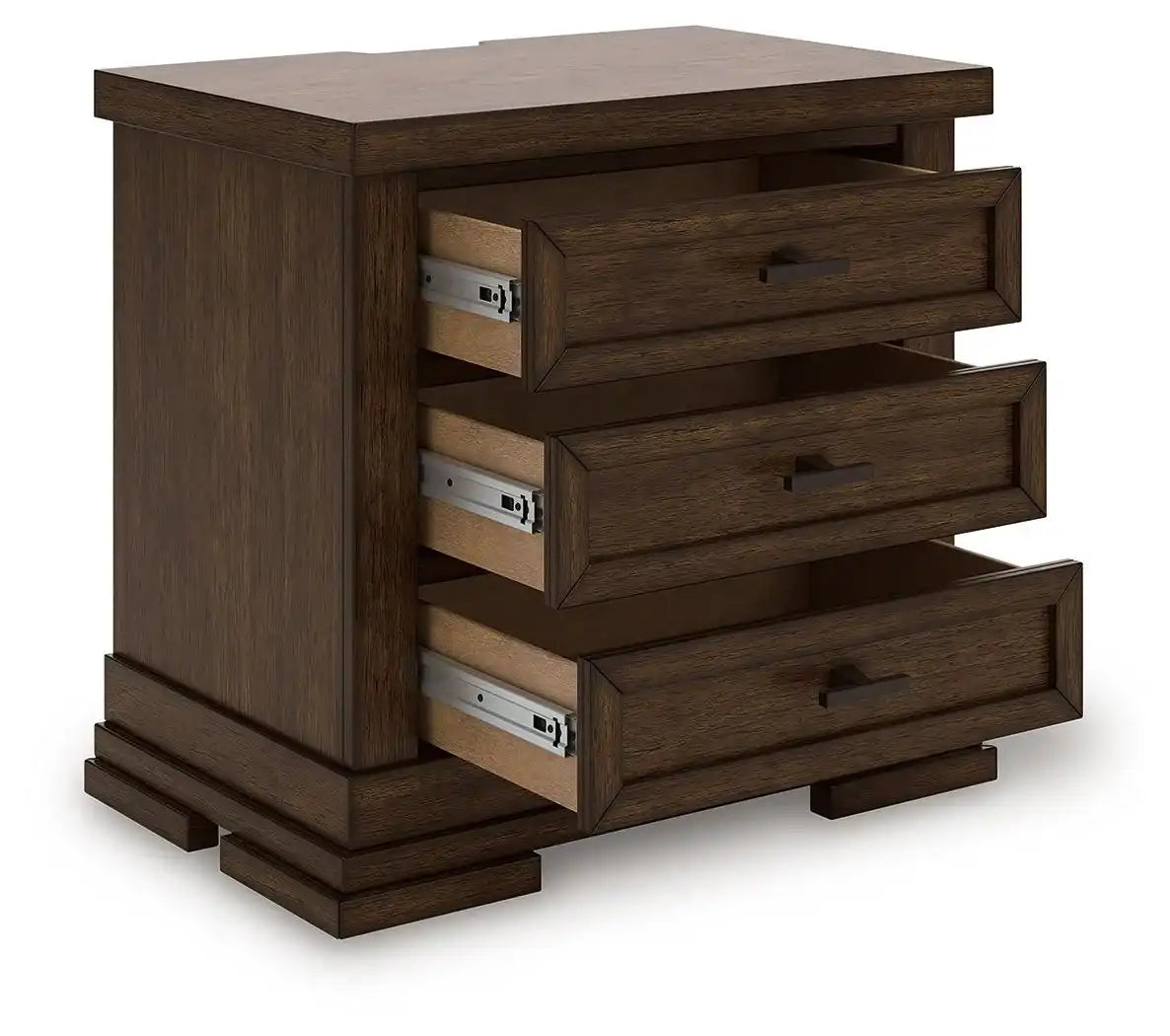 Taffenbrook - Three Drawer Night Stand - Medium Brown - Best Buy Furniture