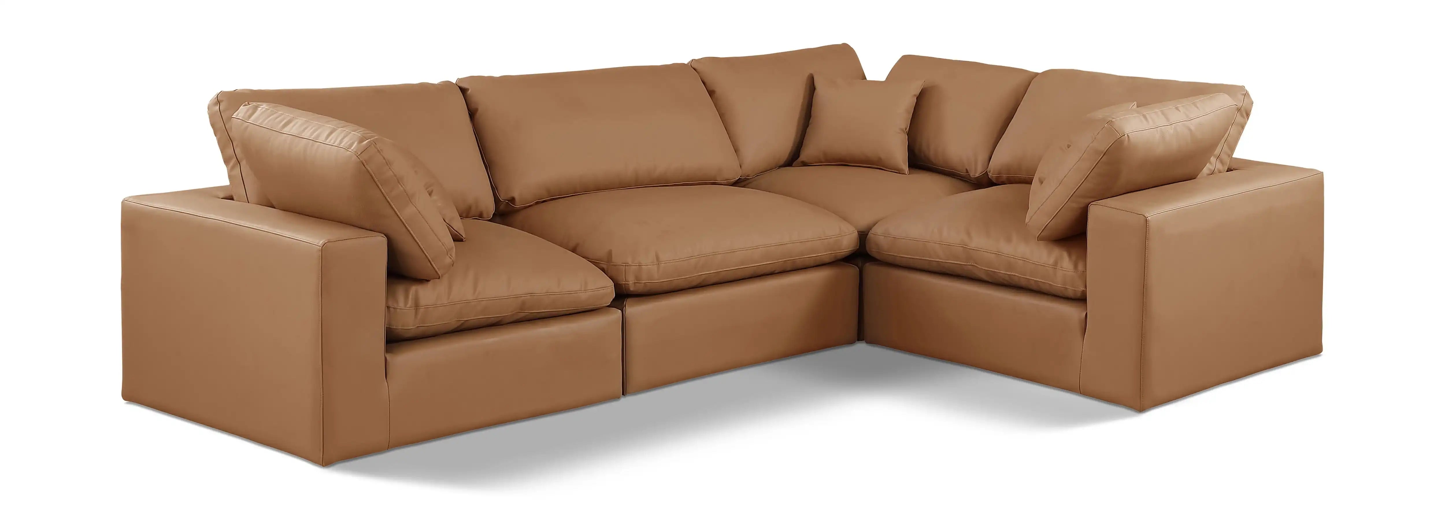 Comfy - 4 Piece Faux Leather Modular Sectional - Best Buy Furniture
