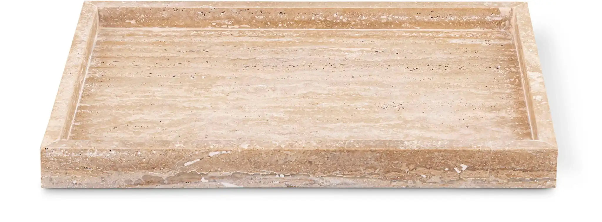 Barletta - Travertine Rectangular Tray - Natural - Best Buy Furniture