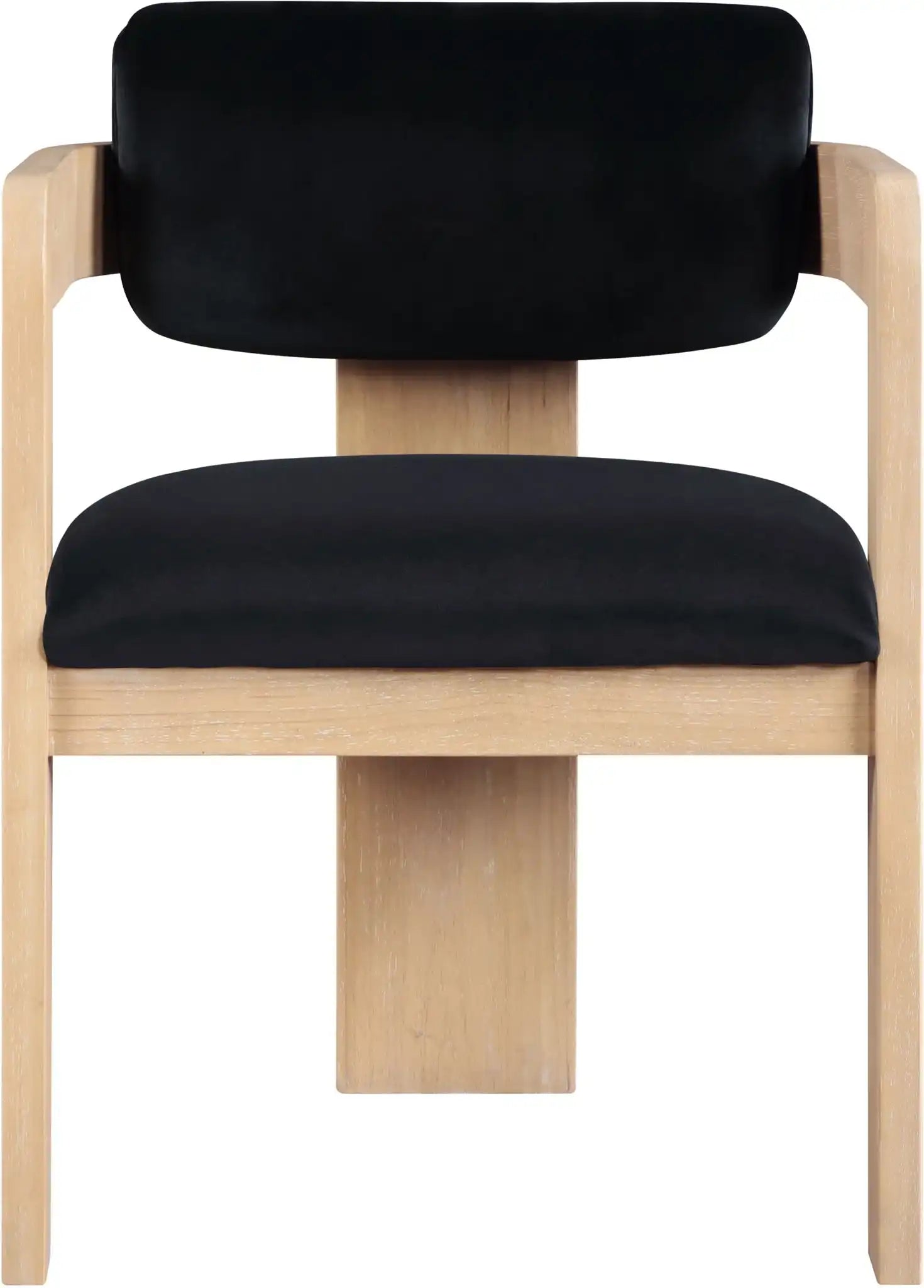Sacha - Velvet Dining Chair With Natural Base (Set of 2)