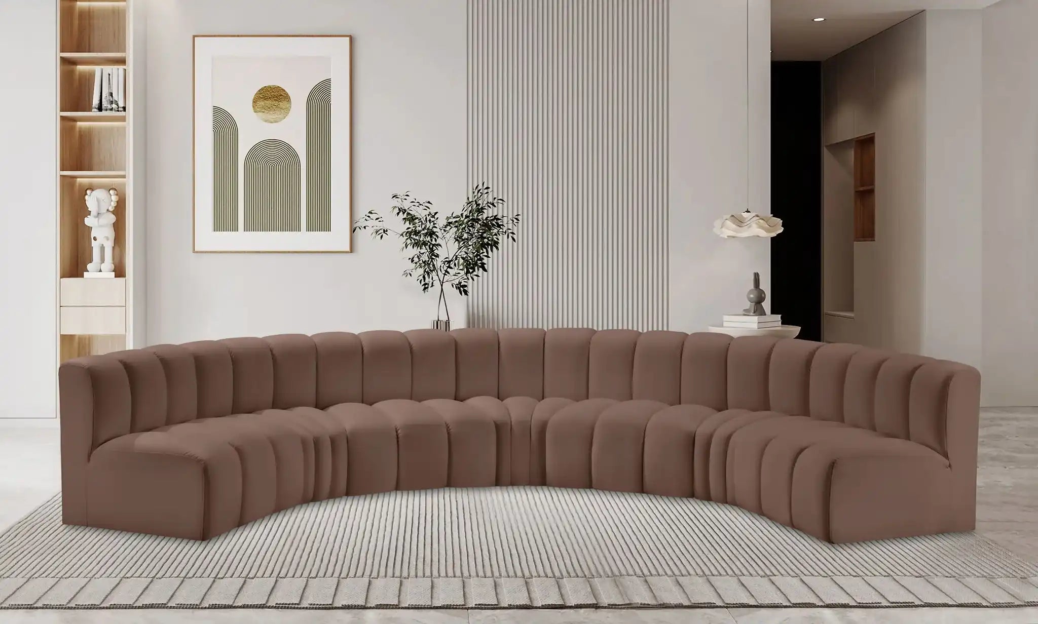Arc - Faux Leather 7 Piece U-Shaped Modular Sofa