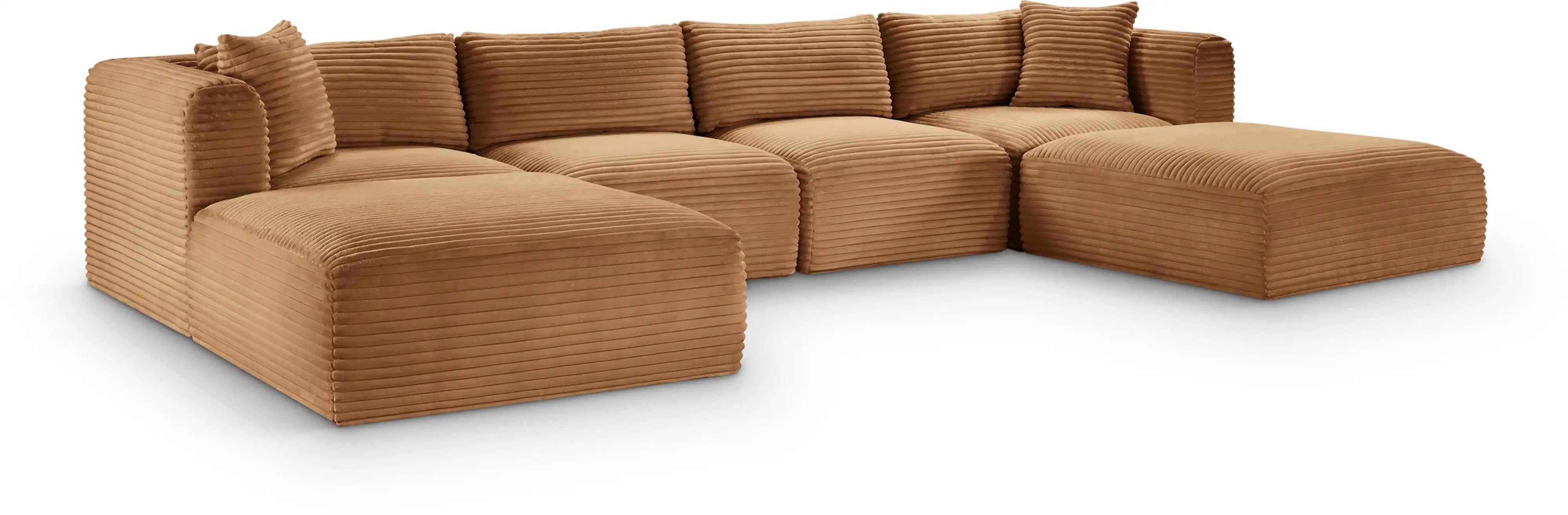 Shaggy - Fabric 6 Piece Modular Sectional With 2 Ottomans - Best Buy Furniture