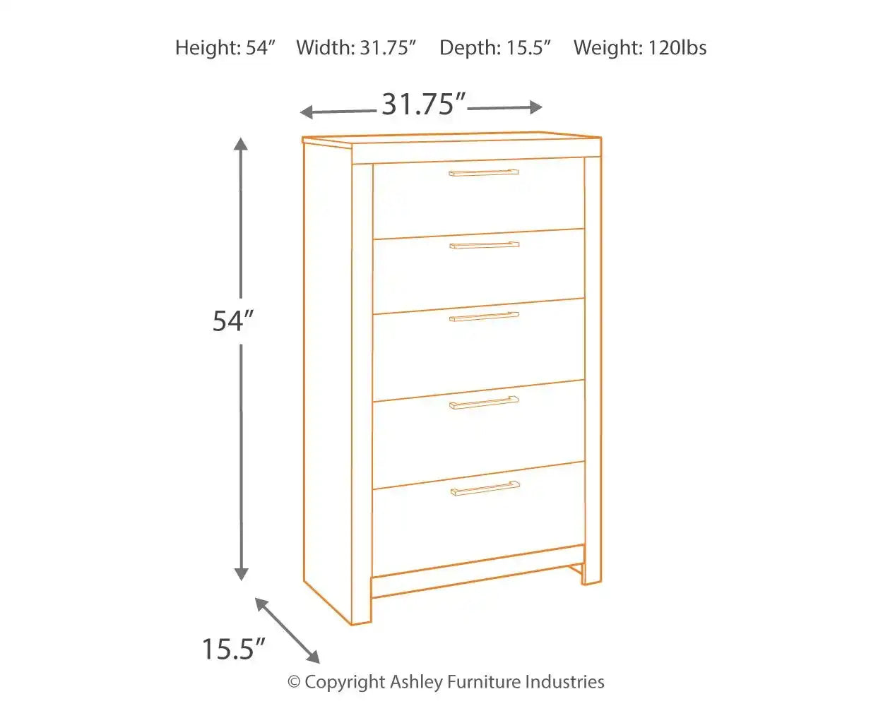 Derekson - Five Drawer Chest - Multi Gray - Best Buy Furniture