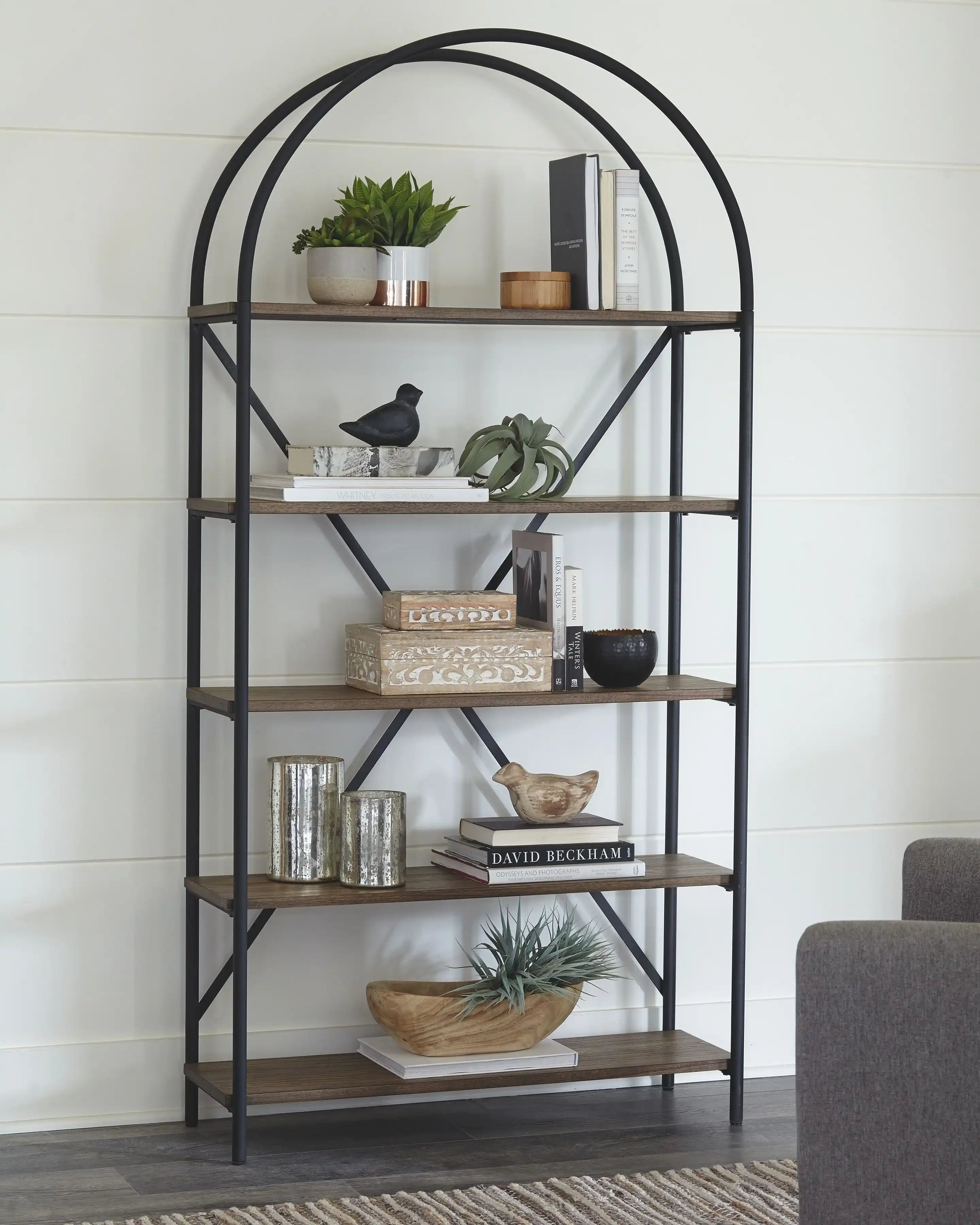 Galtbury - Bookcase - Brown / Black - Best Buy Furniture