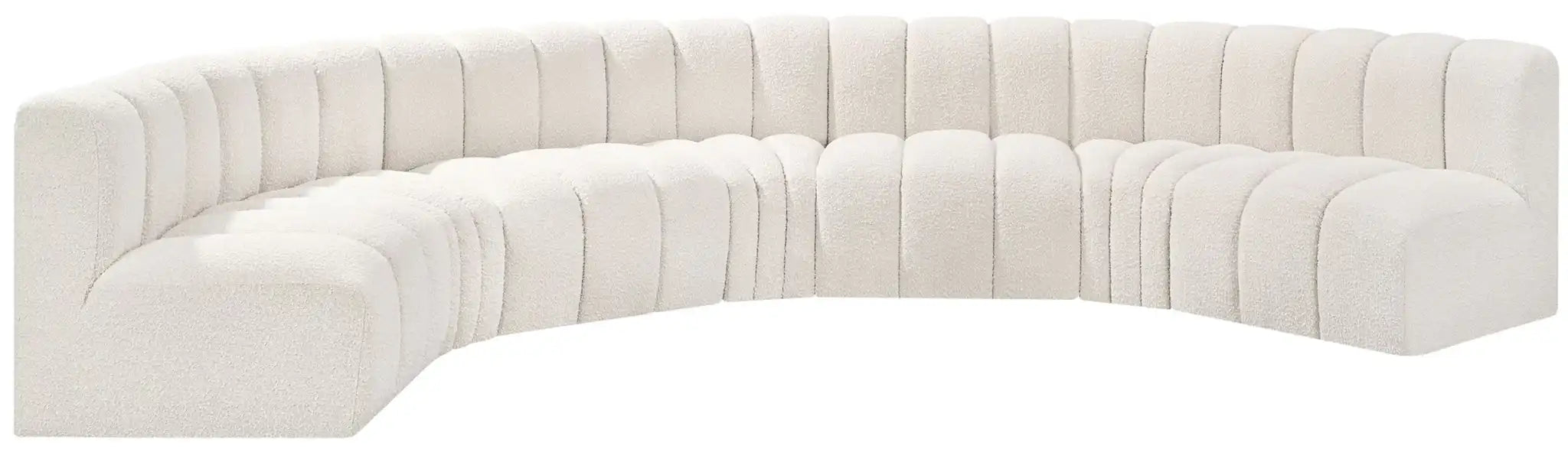 Arc - Boucle Fabric 7 Piece U-Shaped Modular Sofa
