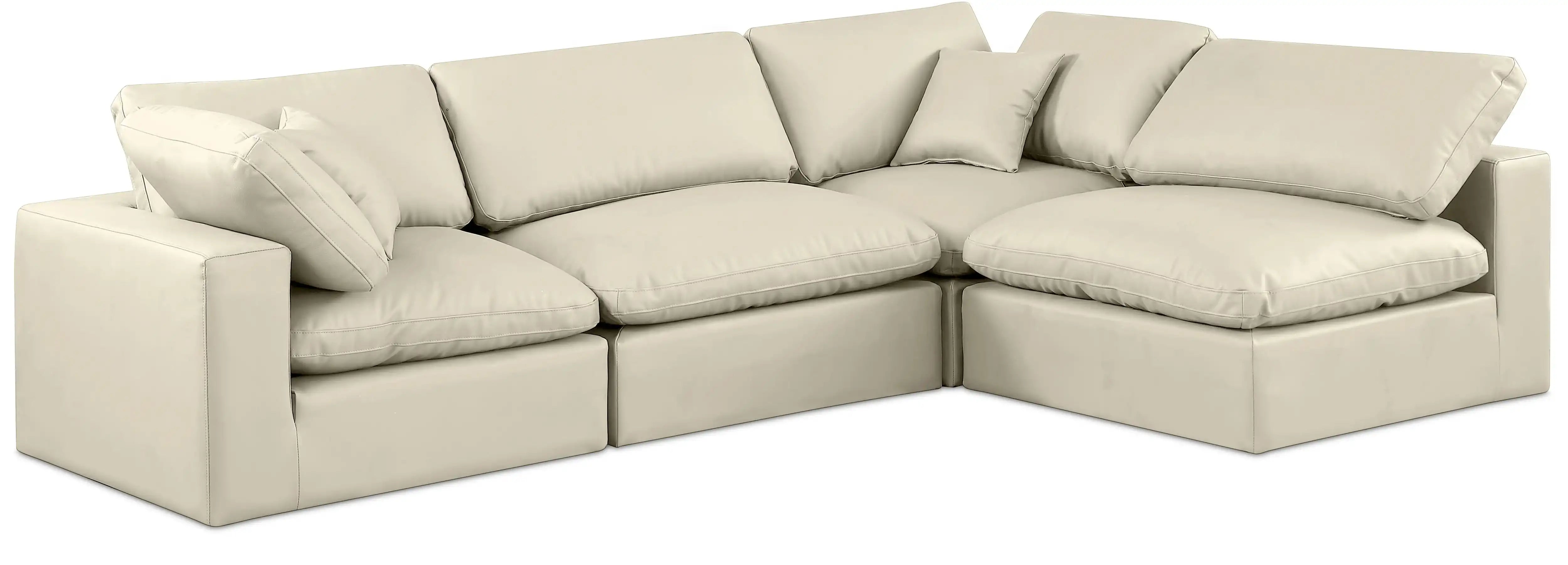 Comfy - 4 Piece Faux Leather Modular Armless Sectional - Best Buy Furniture
