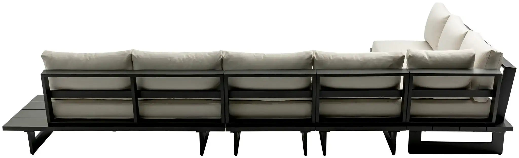 Maldives - 5 Piece Water Resistant Outdoor Patio Modular Sectional With Gray Base