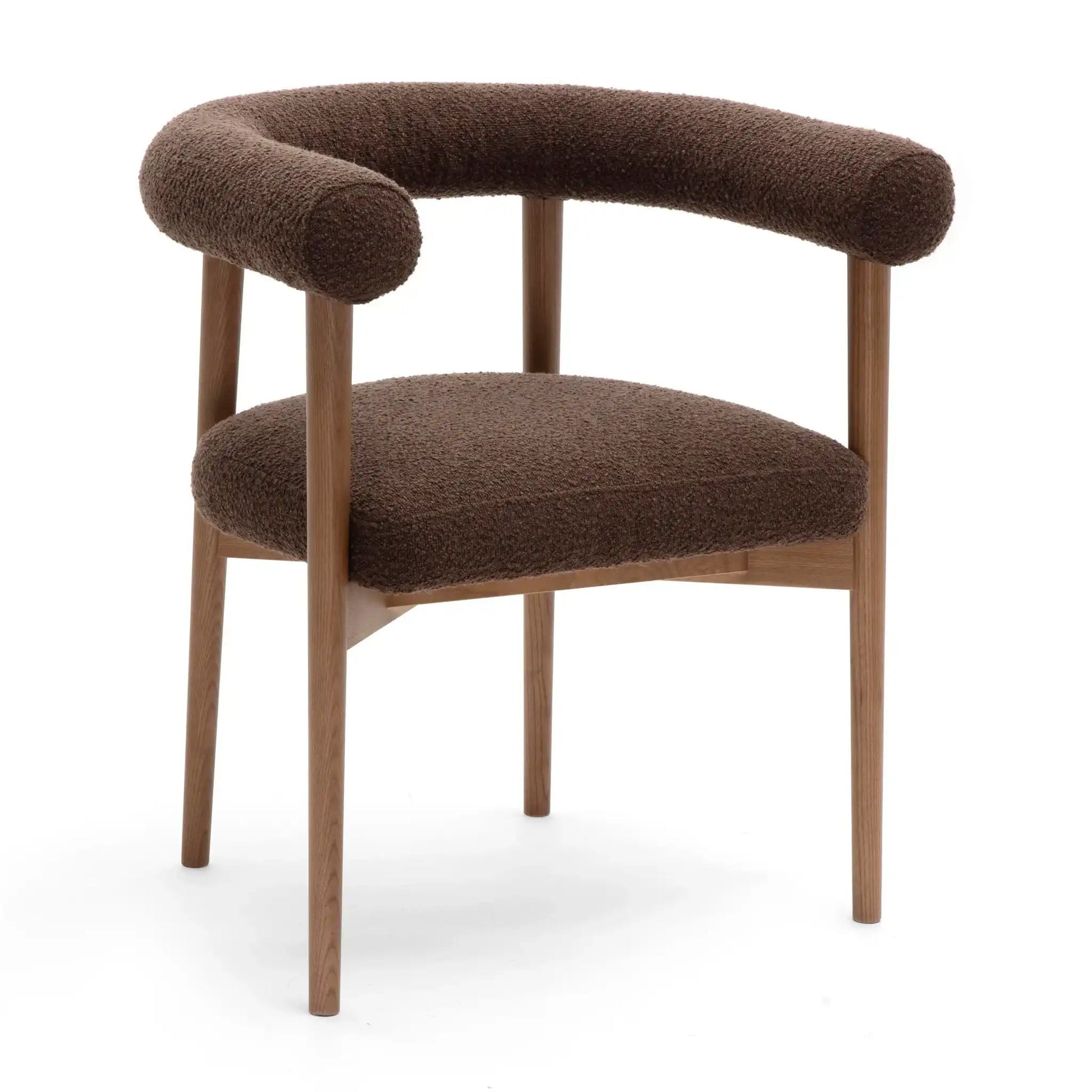 Spara - Performance Boucle Dining Chair - Chocolate Brown - Best Buy Furniture