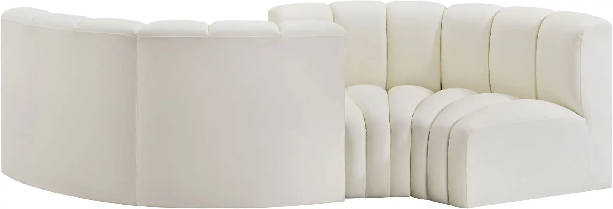Arc - Faux Leather 4 Piece Curved Modular Sofa