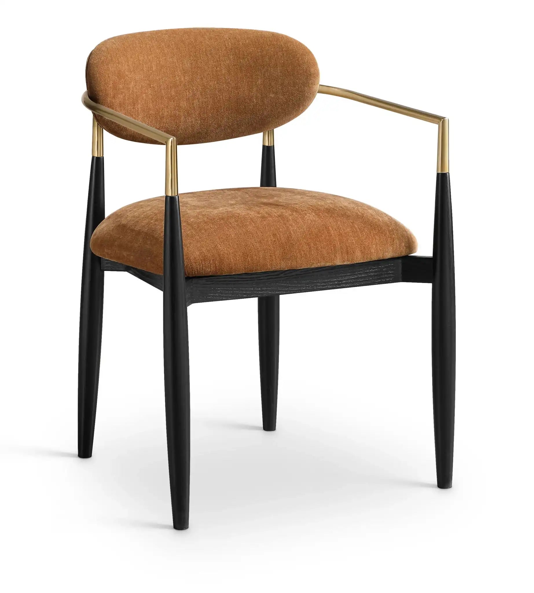Riccio - Fabric Dining Arm Chair (Set of 2) - Black And Gold Frame - Best Buy Furniture