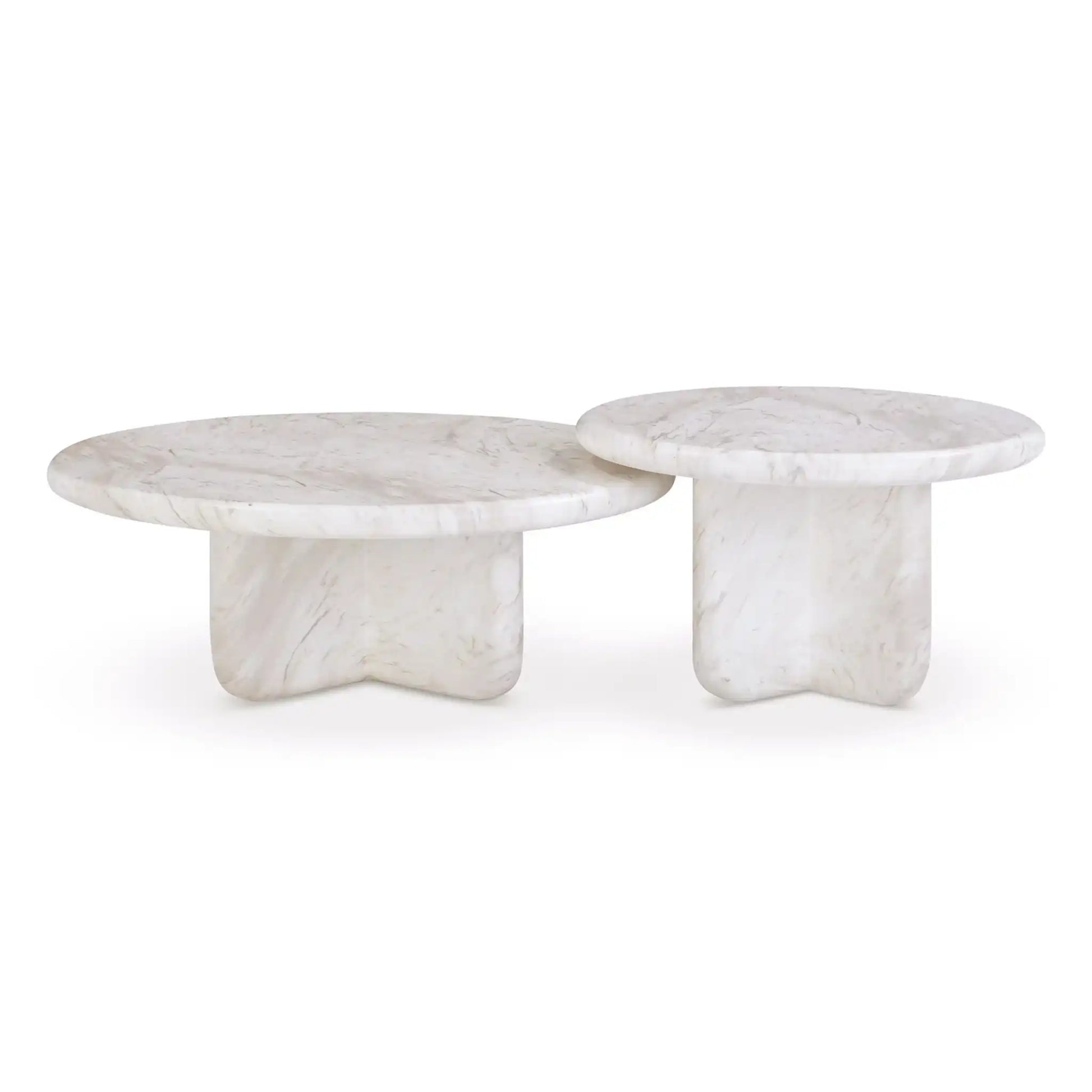 Juju - Nesting Indoor / Outdoor Coffee Tables (Set of 2) - White - Best Buy Furniture
