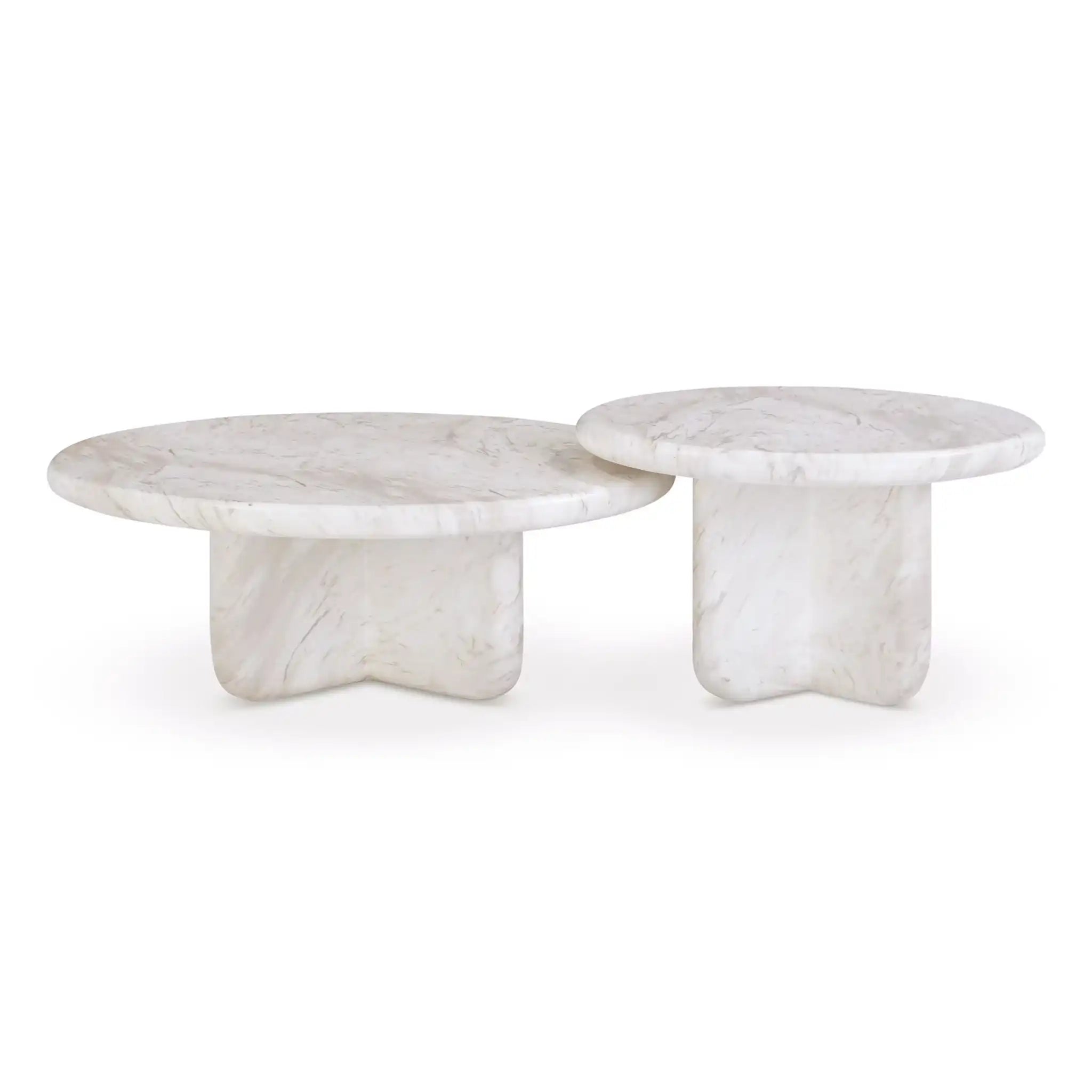 Juju - Nesting Indoor / Outdoor Coffee Tables (Set of 2) - White - Best Buy Furniture