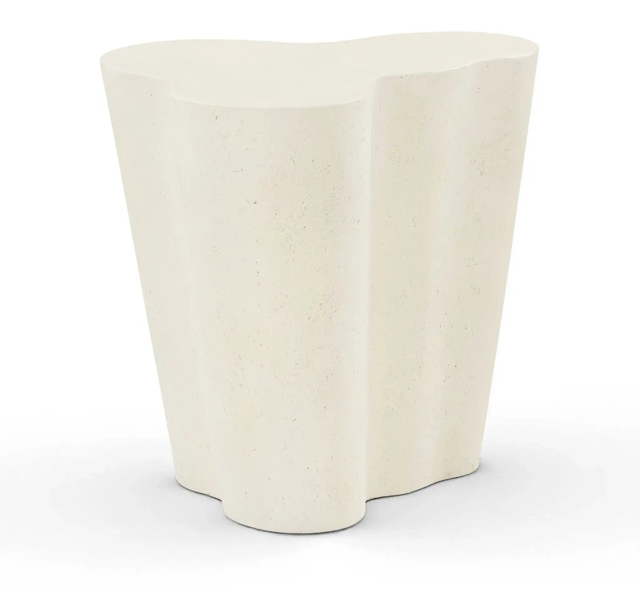 Monza - Concrete And Fiberglass Indoor / Outdoor End Table - Cream - Best Buy Furniture