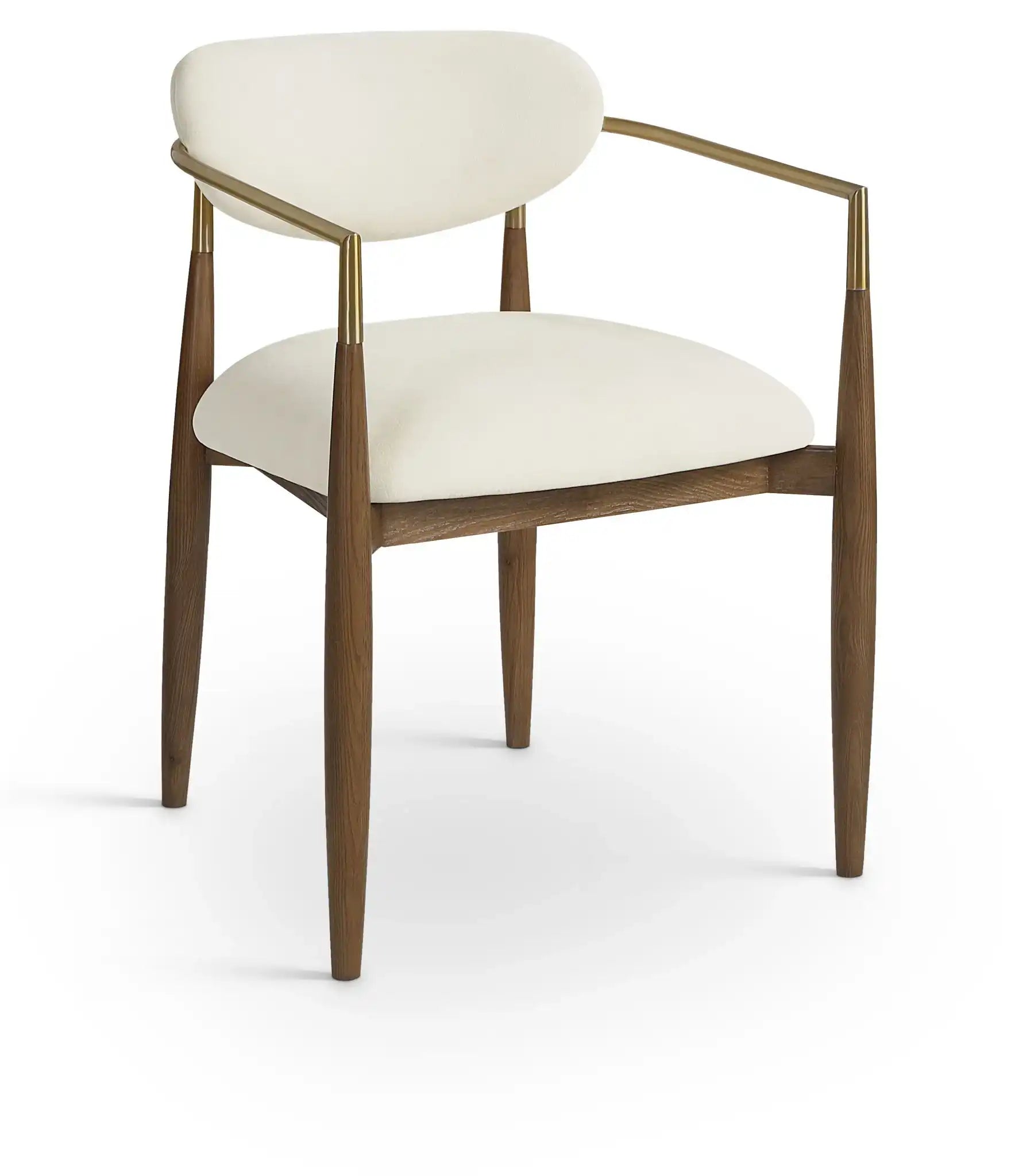Riccio - Fabric Dining Arm Chair (Set of 2) - Walnut Frame - Best Buy Furniture