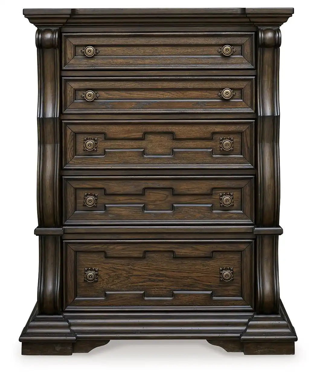 Maylee - Five Drawer Chest - Dark Brown - Best Buy Furniture