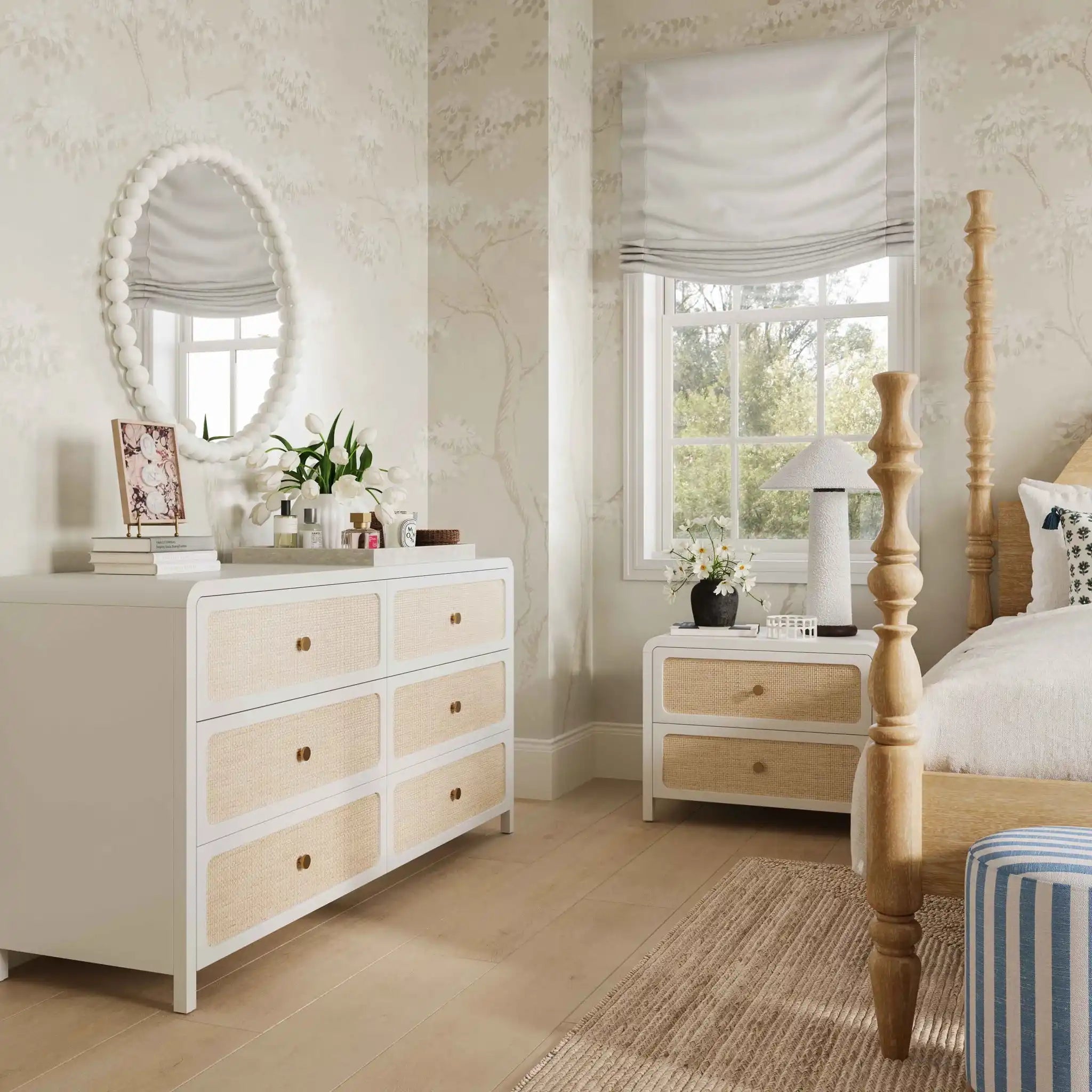 Patty - Rattan 2-Drawer Nightstand