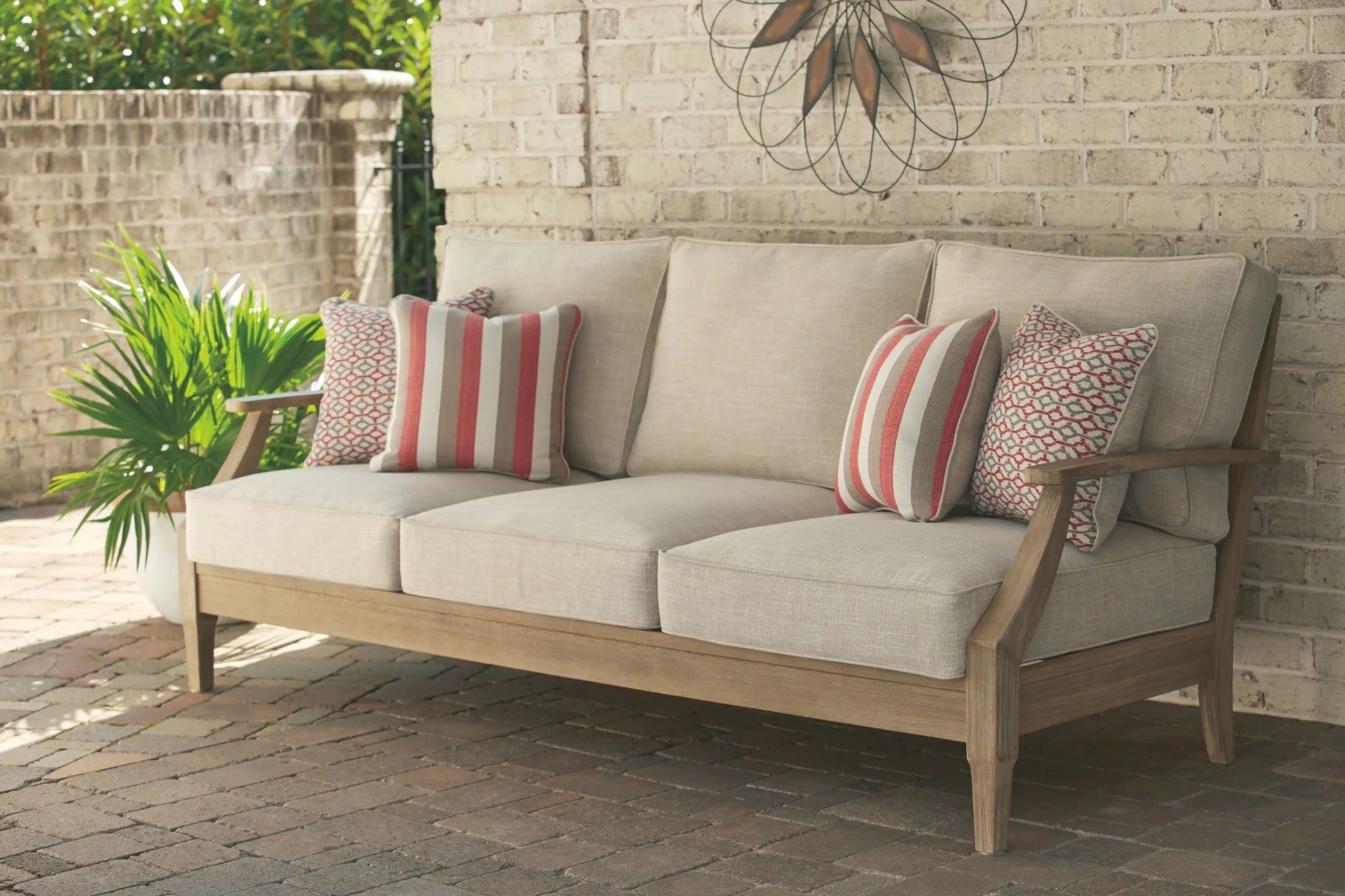 Clare View - Sofa with Cushion - Beige - Best Buy Furniture