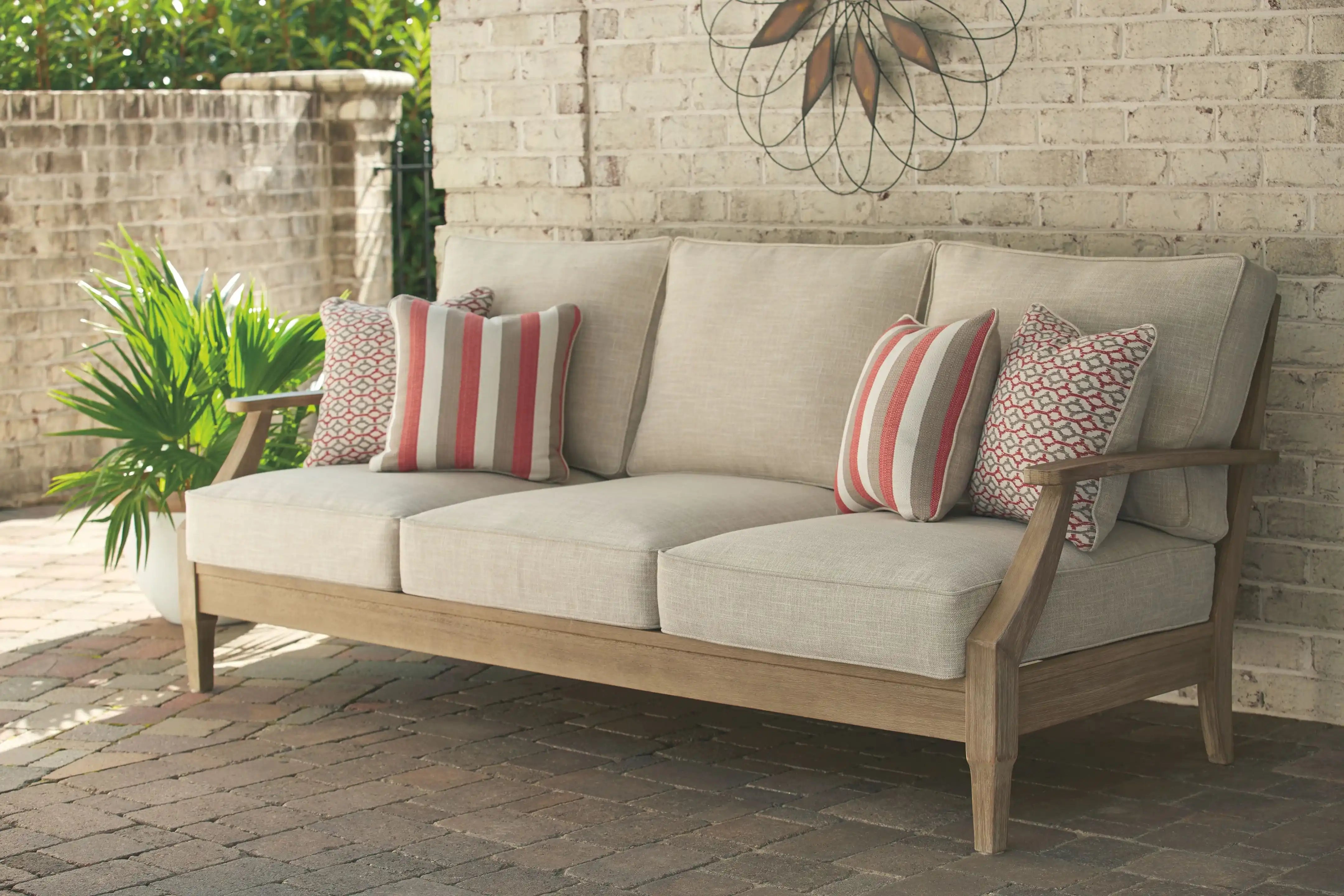 Clare View - Sofa with Cushion - Beige - Best Buy Furniture