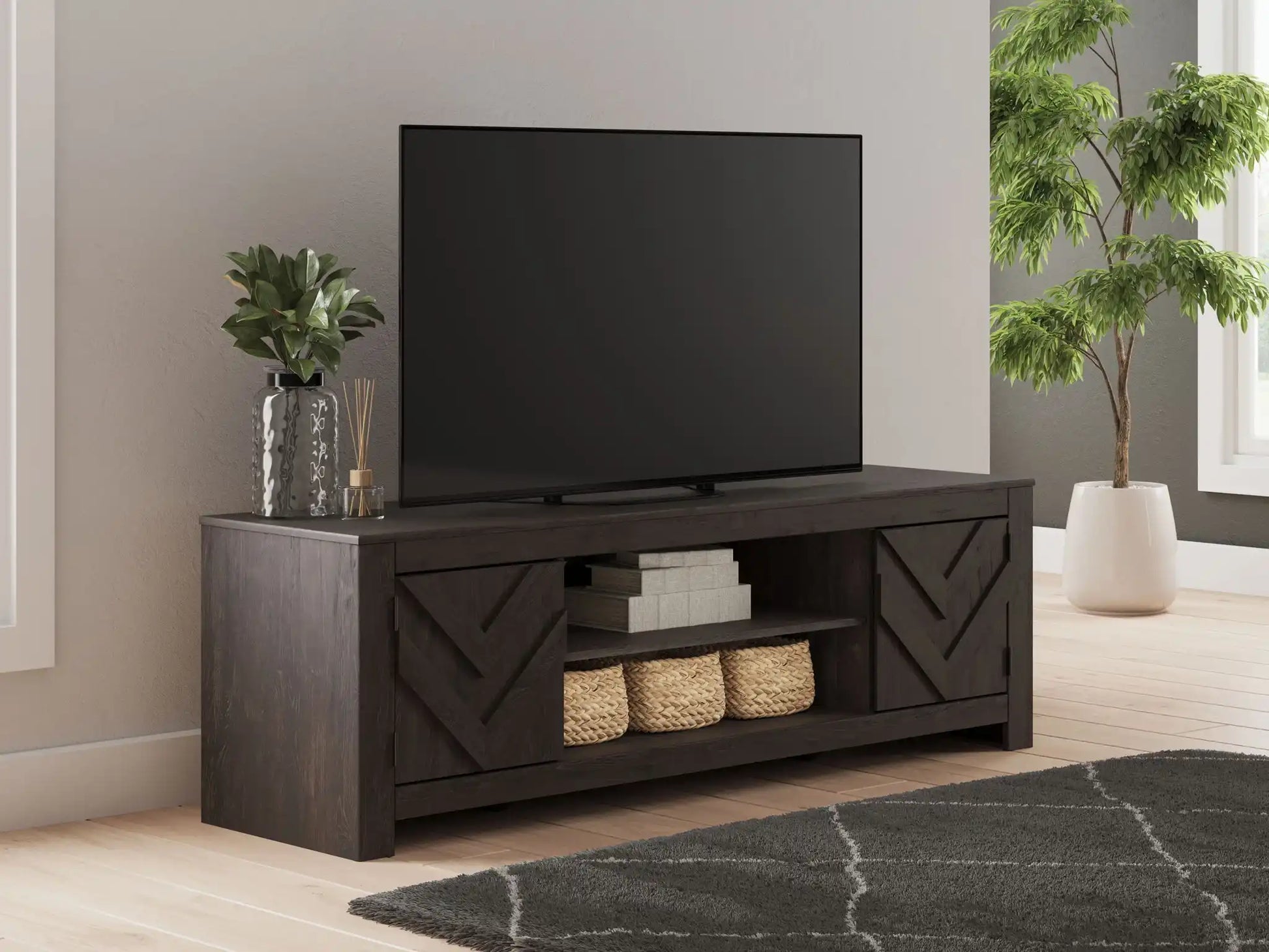 Cayboni - LG TV Stand With Fireplace Option - Best Buy Furniture