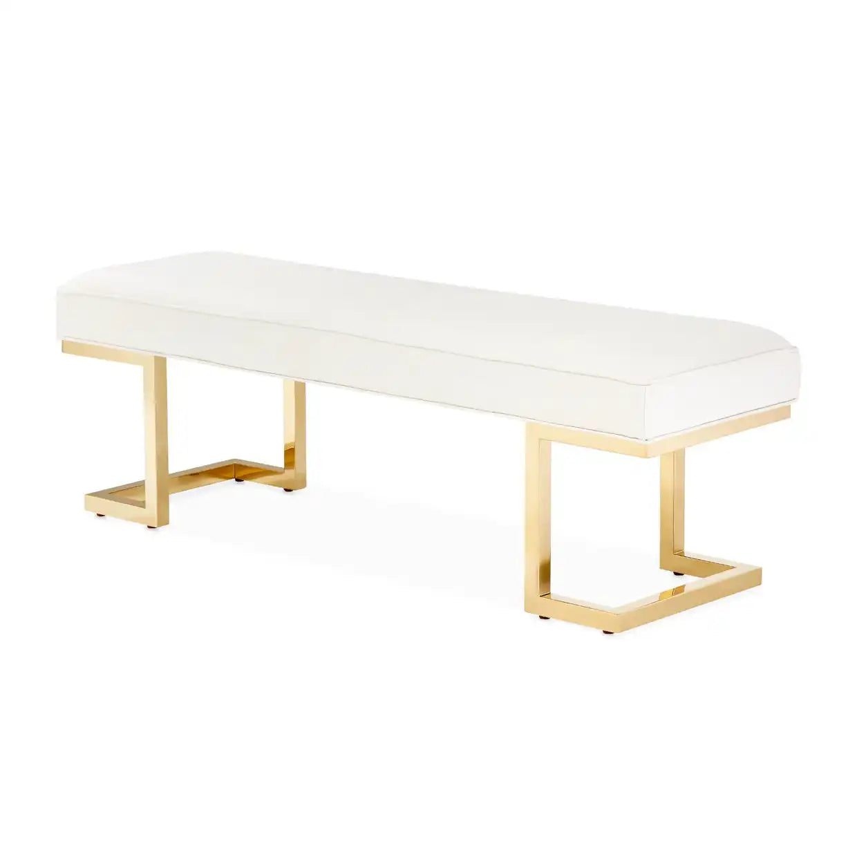 Belmont Place - Bed Bench - White / Gold - Best Buy Furniture
