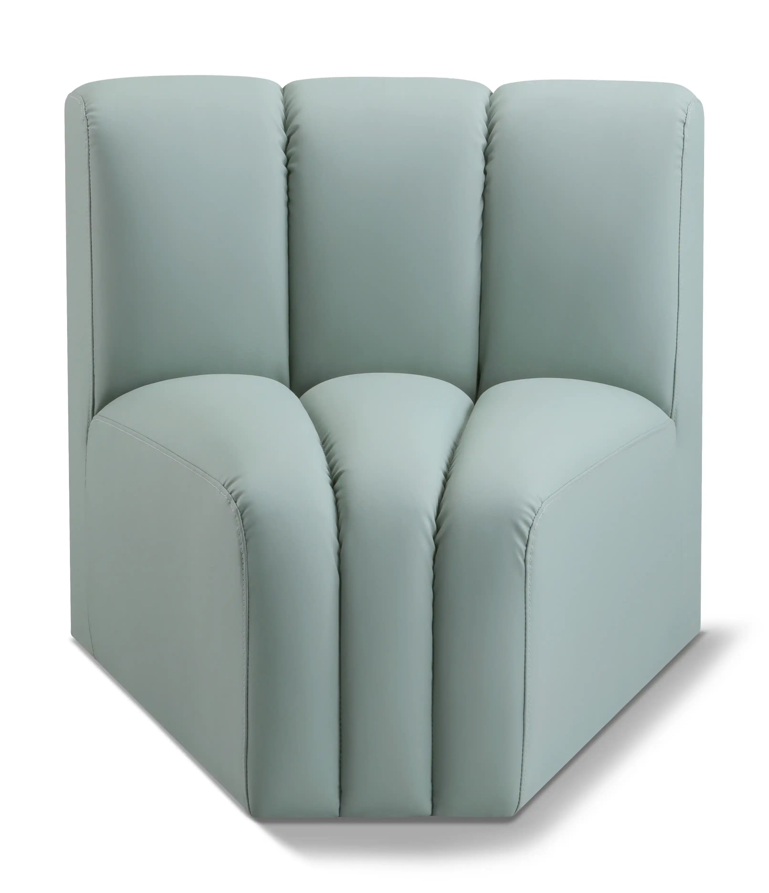Arc - Faux Leather Curved Corner Chair - Best Buy Furniture
