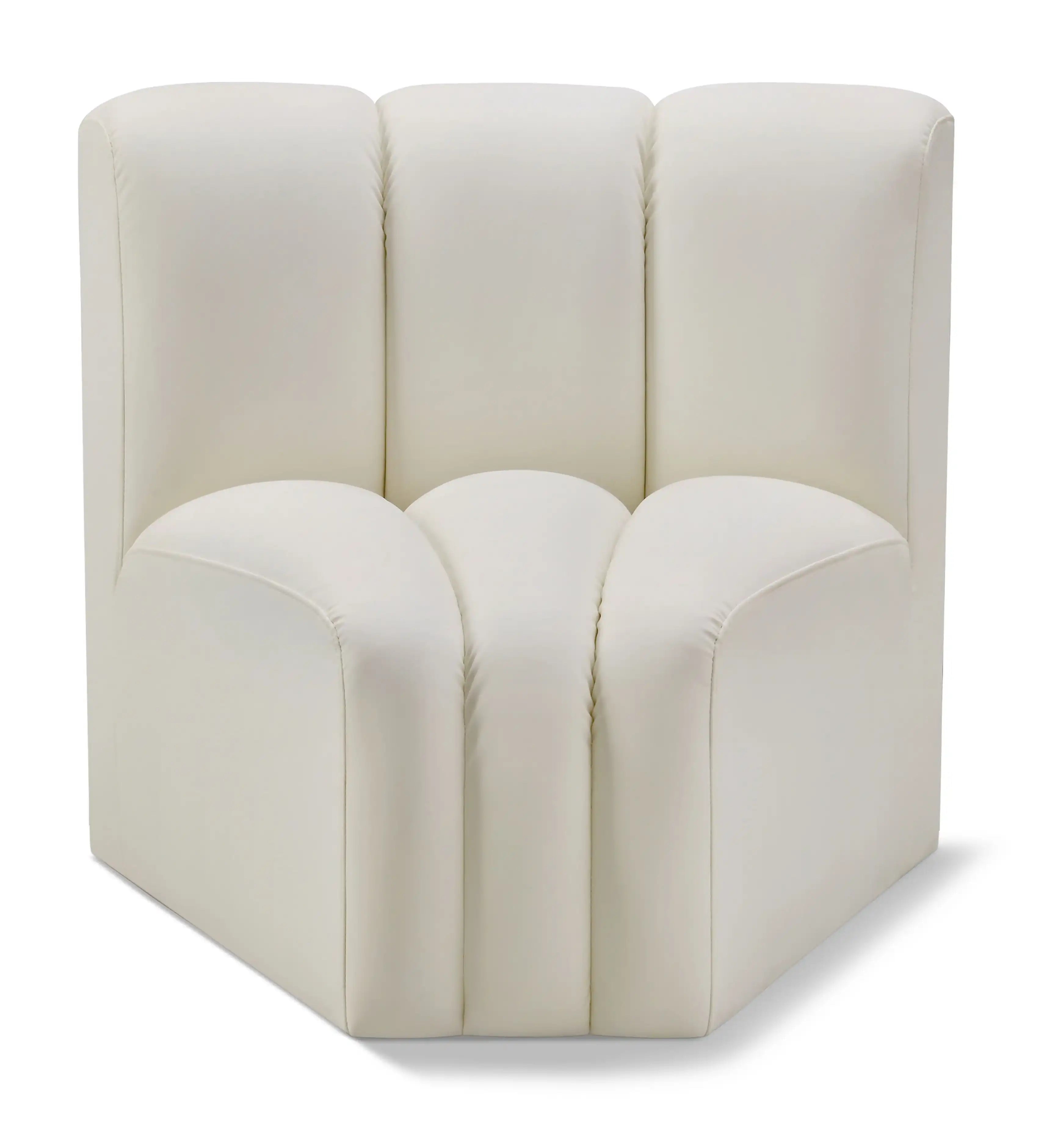 Arc - Faux Leather Curved Corner Chair - Best Buy Furniture