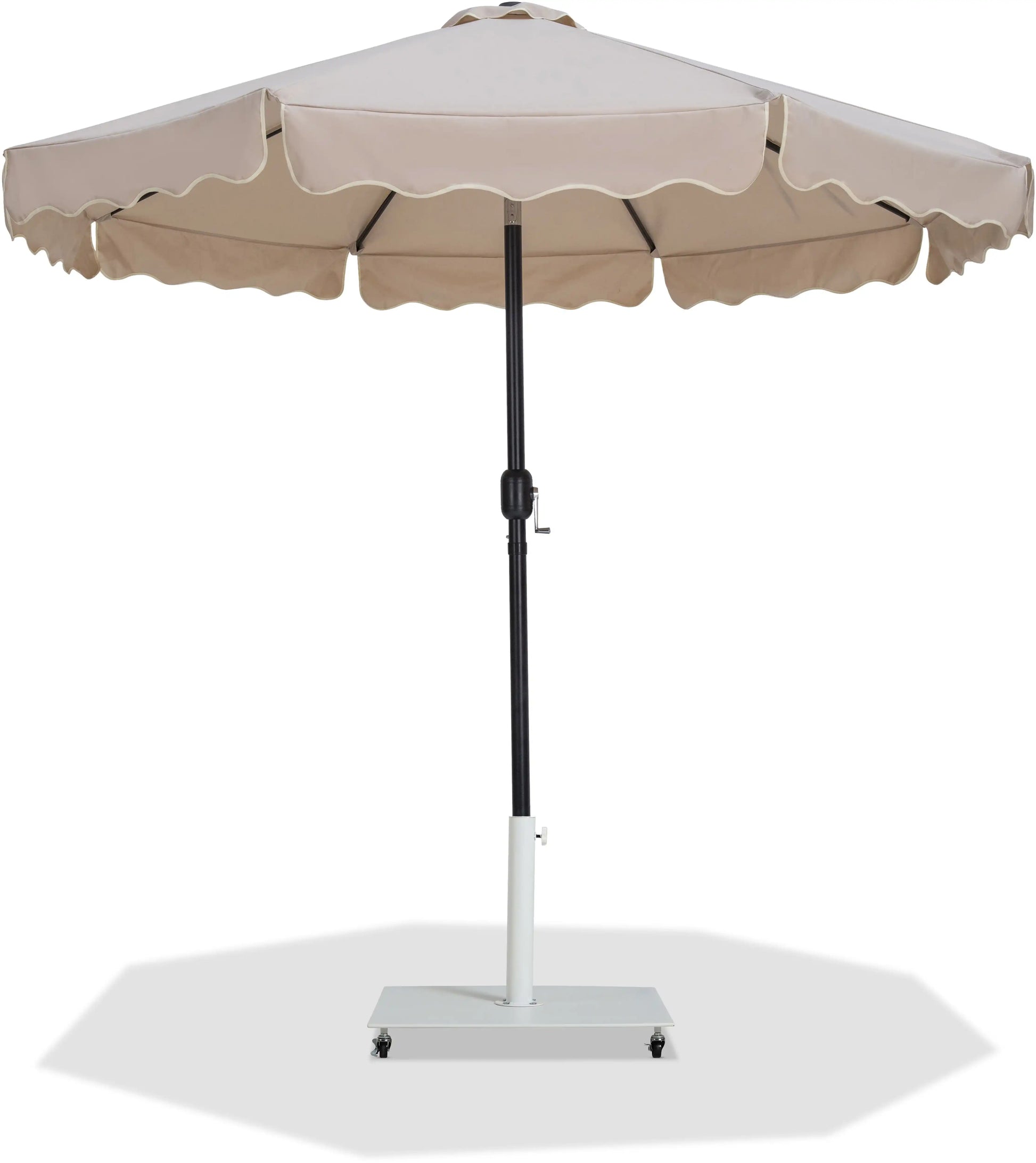 Amalfi - Aluminum Patio Umbrella - White Base / Black Pole - Best Buy Furniture