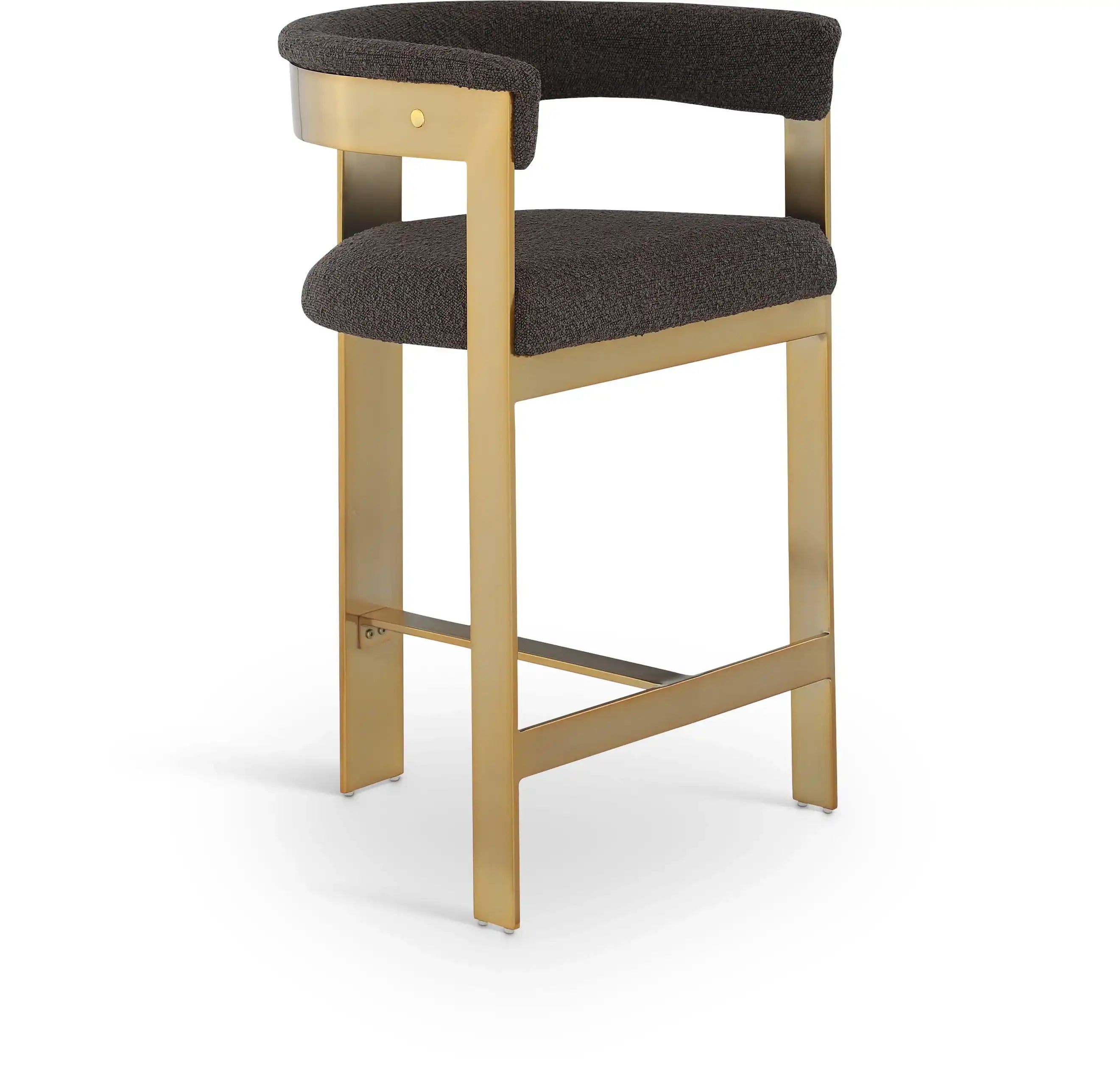 Romeo - Boucle Counter Stool With Gold Base (Set of 2) - Best Buy Furniture