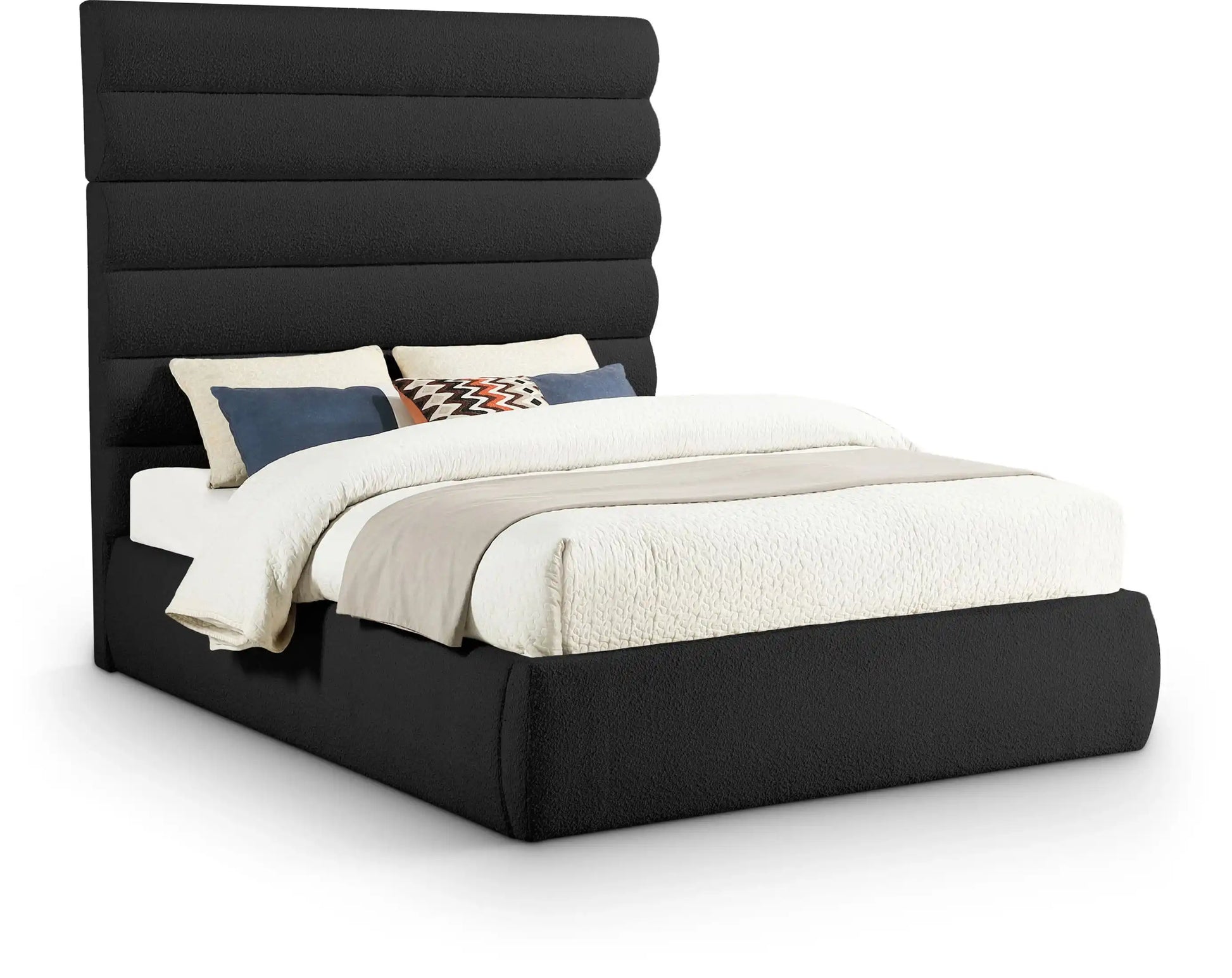 Adam - Boucle Fabric Bed With 70.5" Headboard - Best Buy Furniture