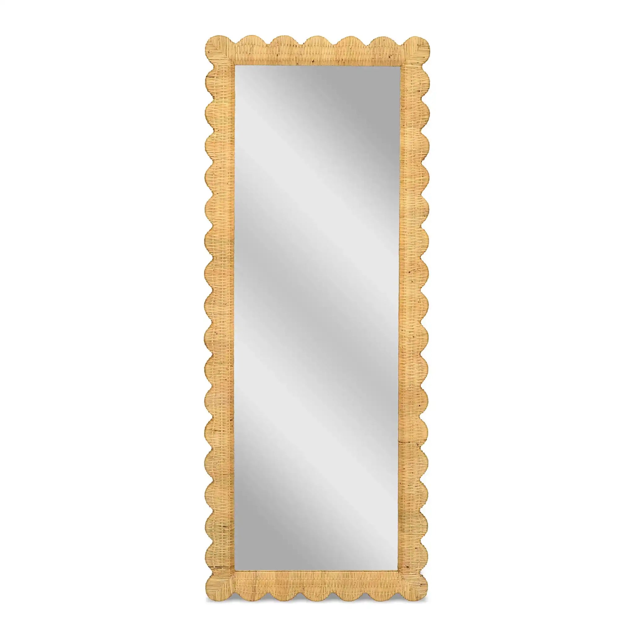 Bama - Rattan Long Wall Mirror - Natural - Best Buy Furniture