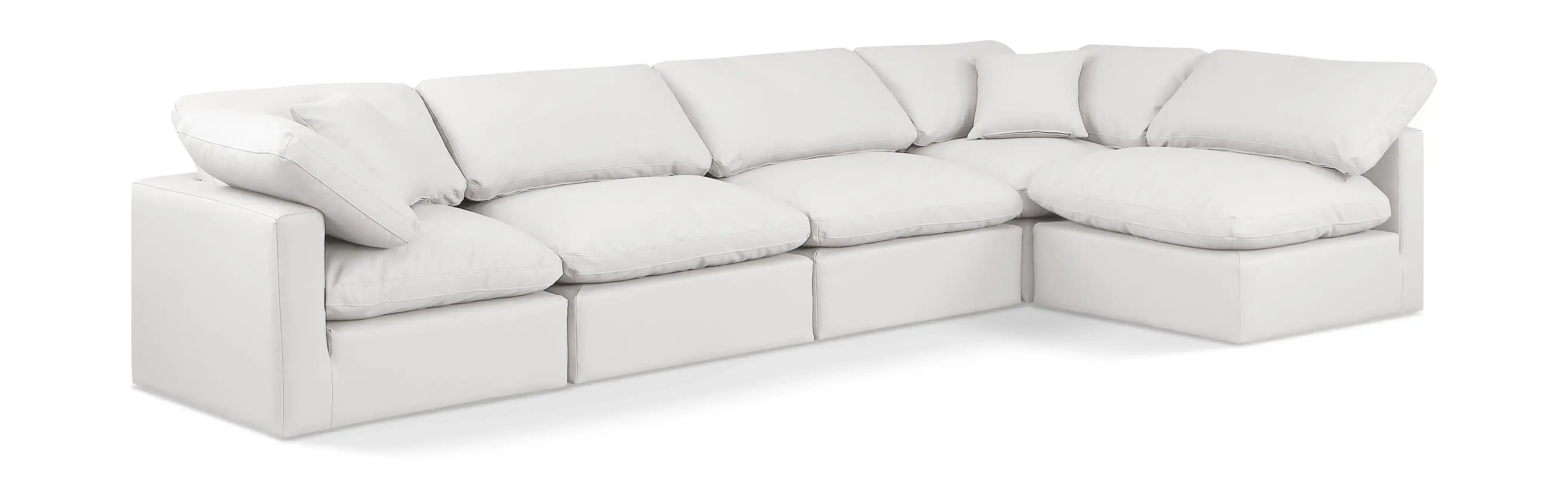 Indulge - Faux Leather 5 Piece Modular Sectional - Best Buy Furniture