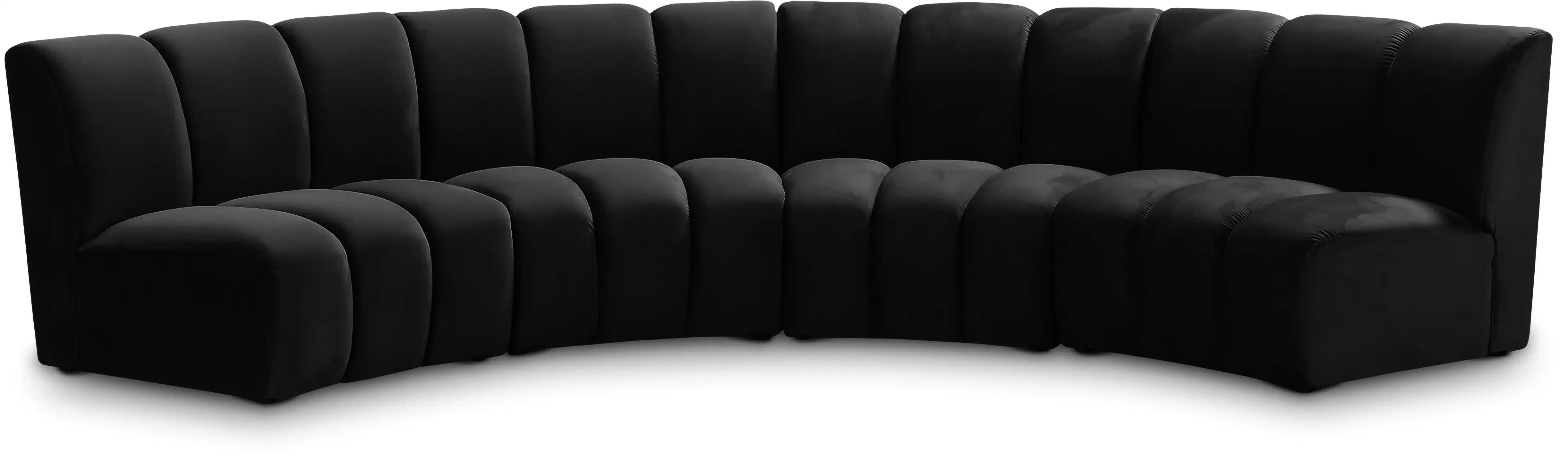 Infinity - 4 Piece Velvet Modular Sectional - Best Buy Furniture