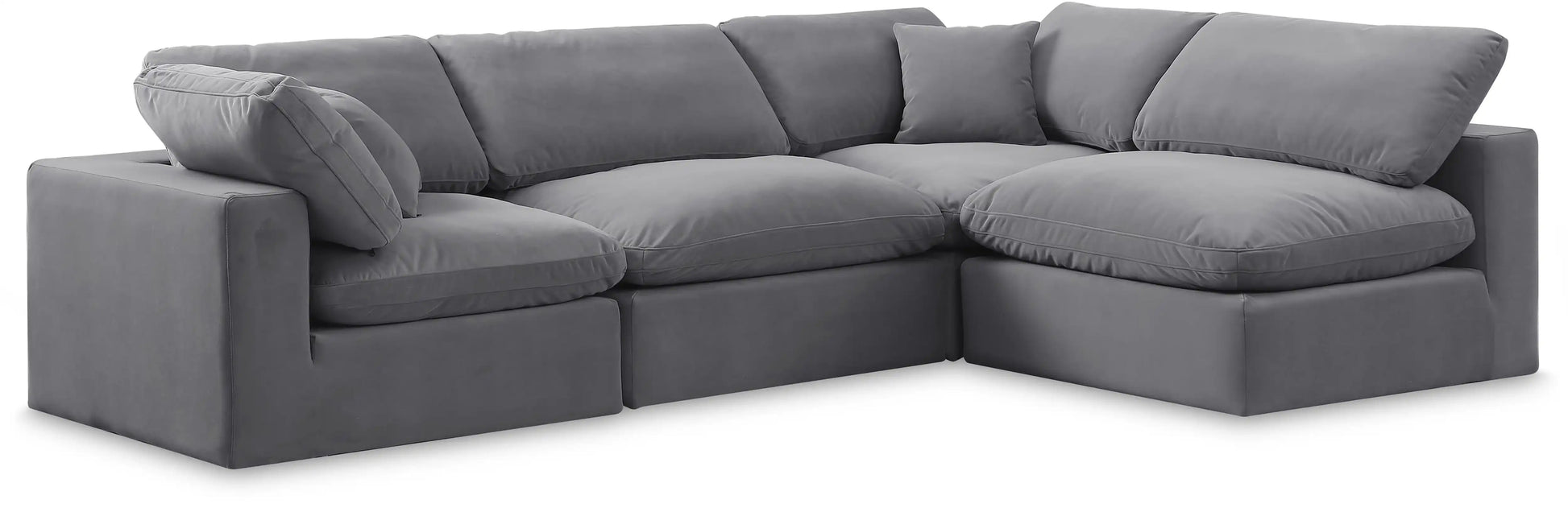 Comfy - 4 Piece Velvet Modular Armless Sectional - Best Buy Furniture
