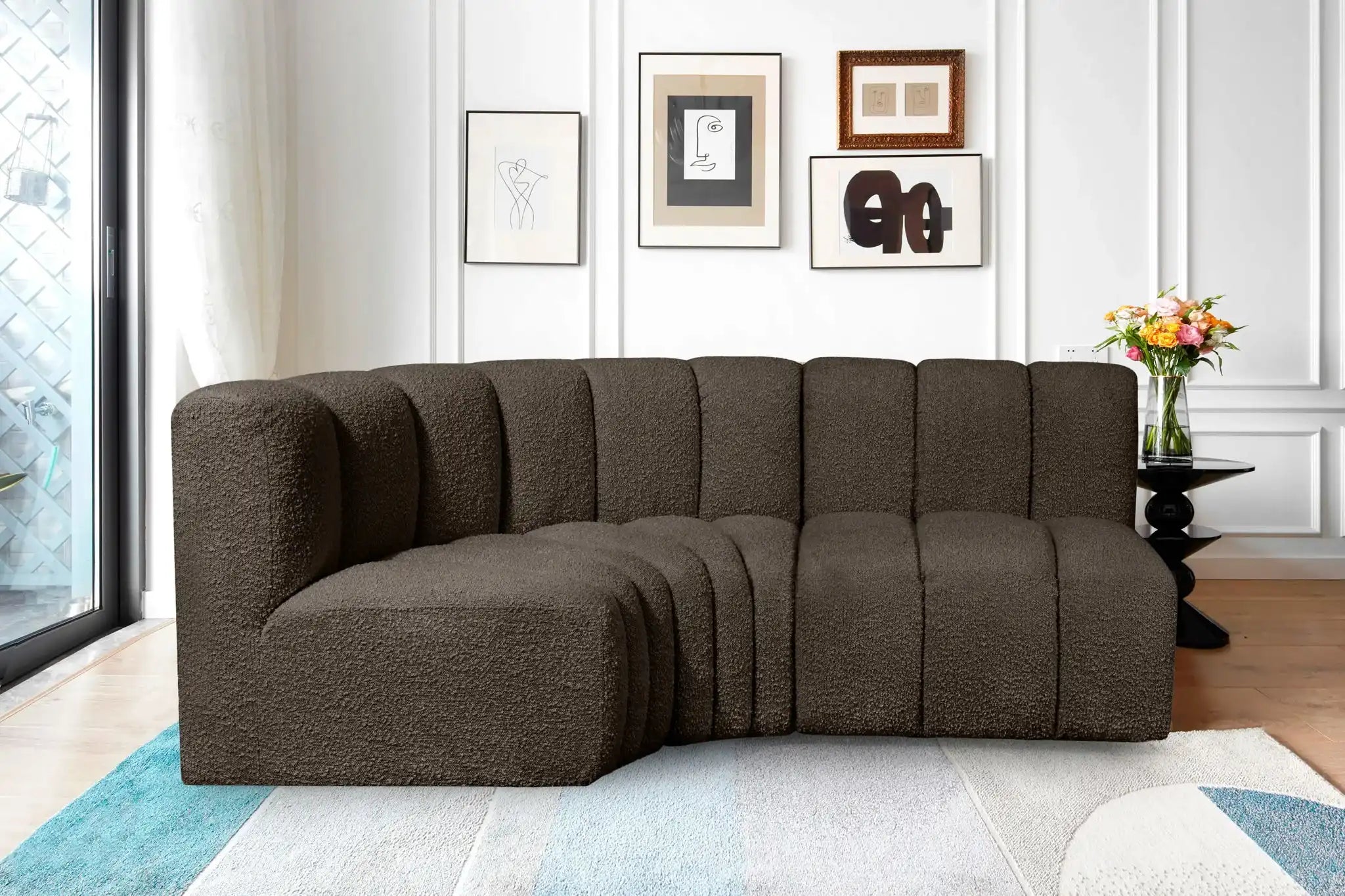 Arc - Boucle Fabric 3 Piece Sofa