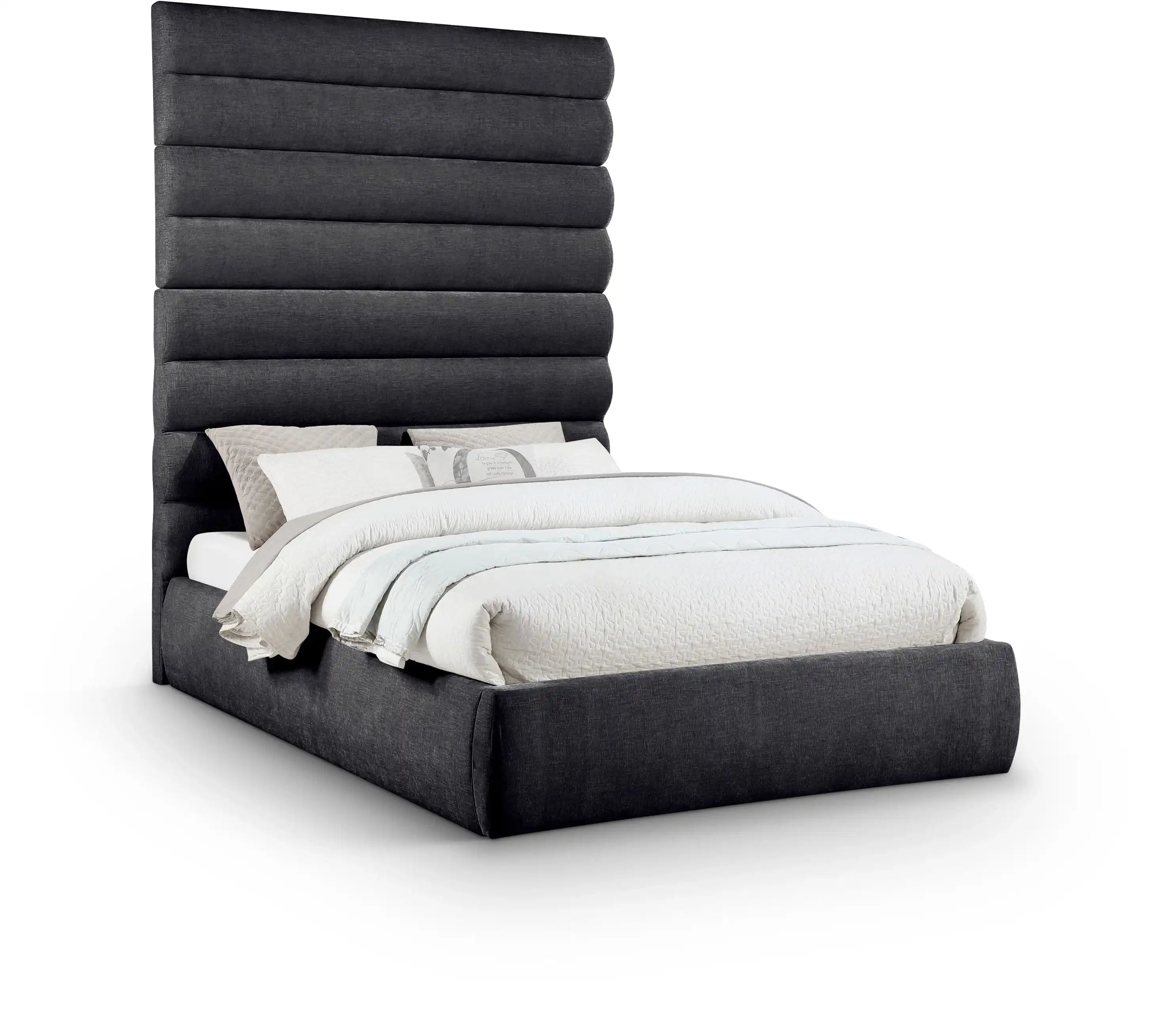 Adam - Chenille Fabric Bed With 89" Headboard - Best Buy Furniture
