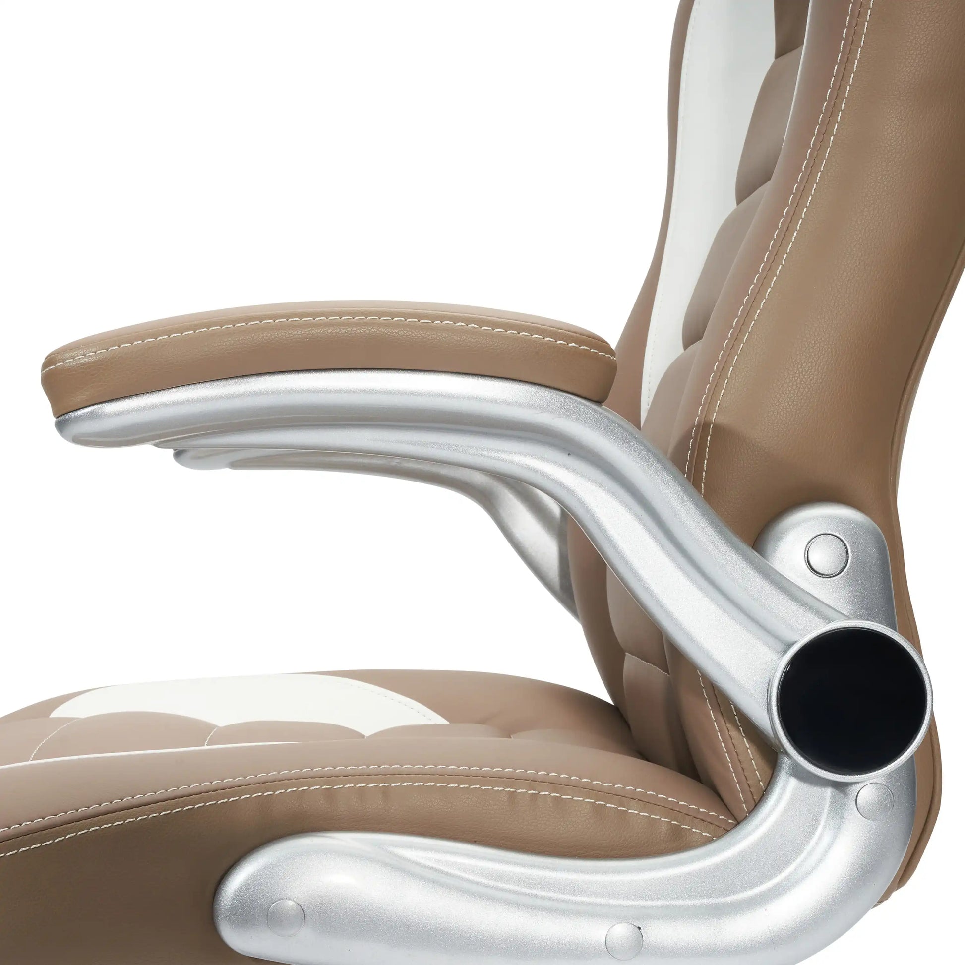 Techni Mobili High Back Executive Sport Race Office Chair with Flip-Up Arms, Camel - Best Buy Furniture